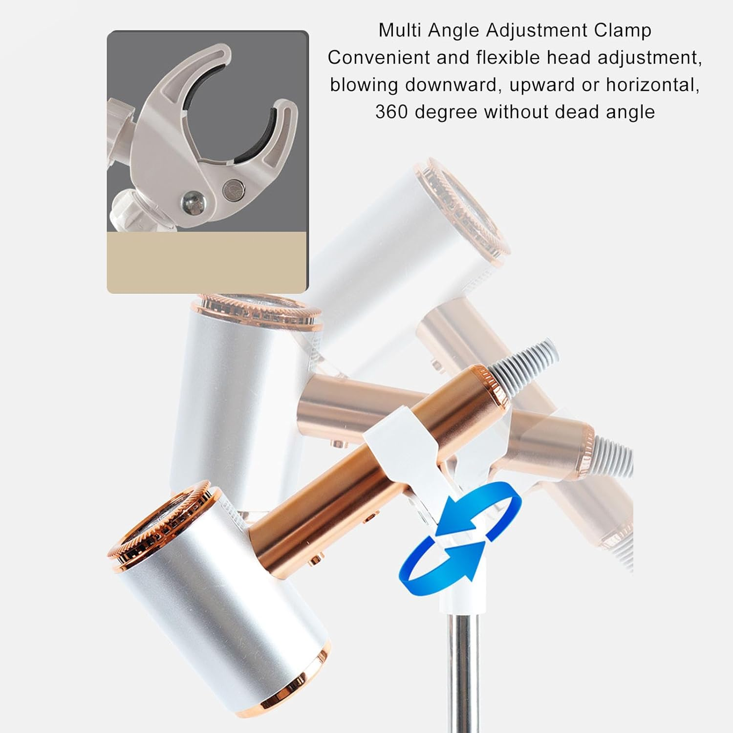 Gernie Hair Dryer Stand, 35-140Cm 360 Degree Rotation, Adjustable Height, Heavy Duty Floor/Tabletop Stand, for Salons, Pet Use & Home Use image number 6