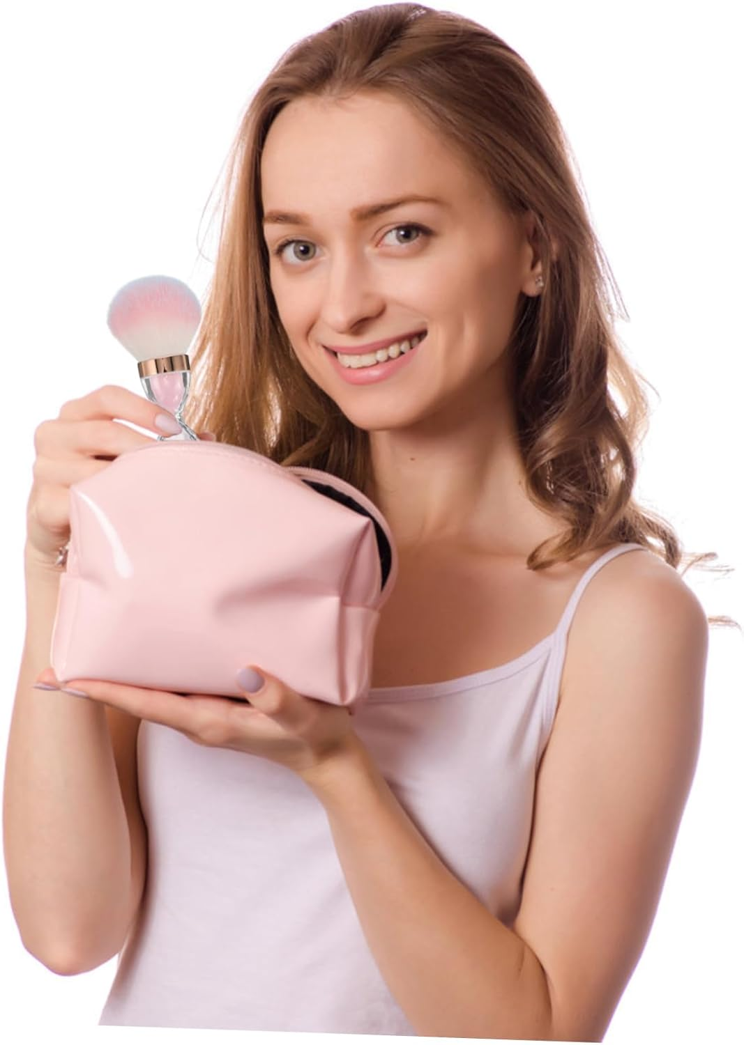 OHPHCALL Concealer Facial Brush Nail Clean up Brush for Soft Nail Art Powder Remover Brush Handle Grip for Acrylic Nails