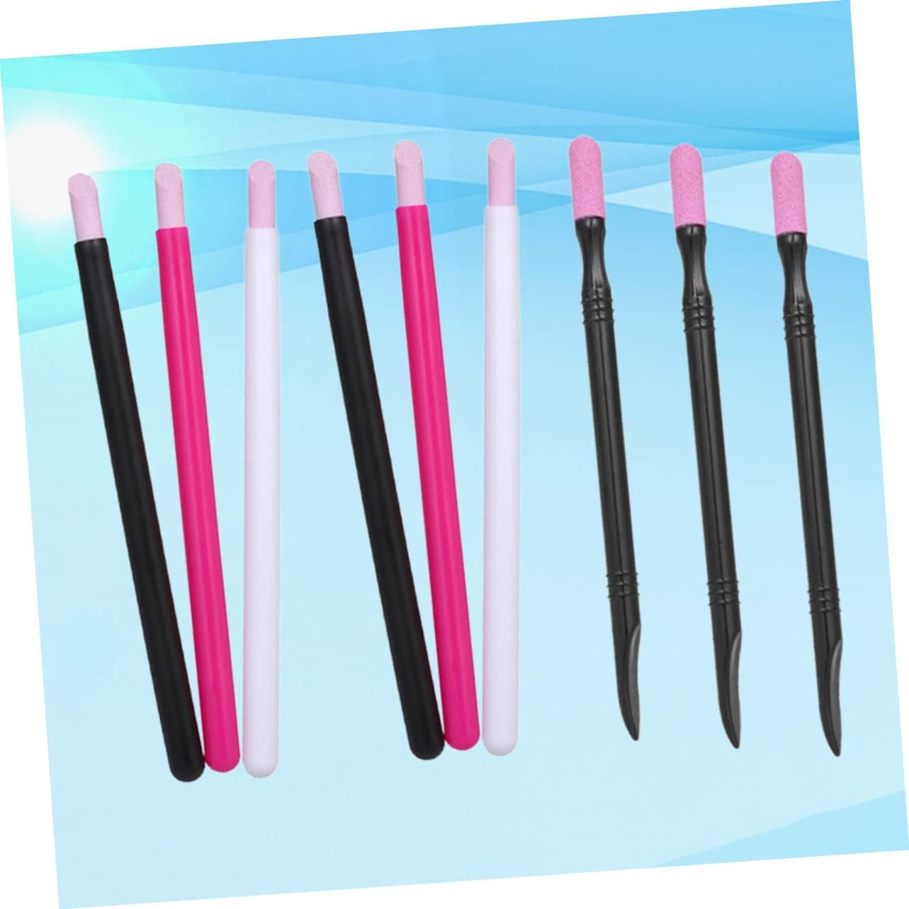 Baluue 6Pcs Nail Polishing Pen Set Sanding Strip and Ceramic Pen for Nail Manicure Tools image number 5