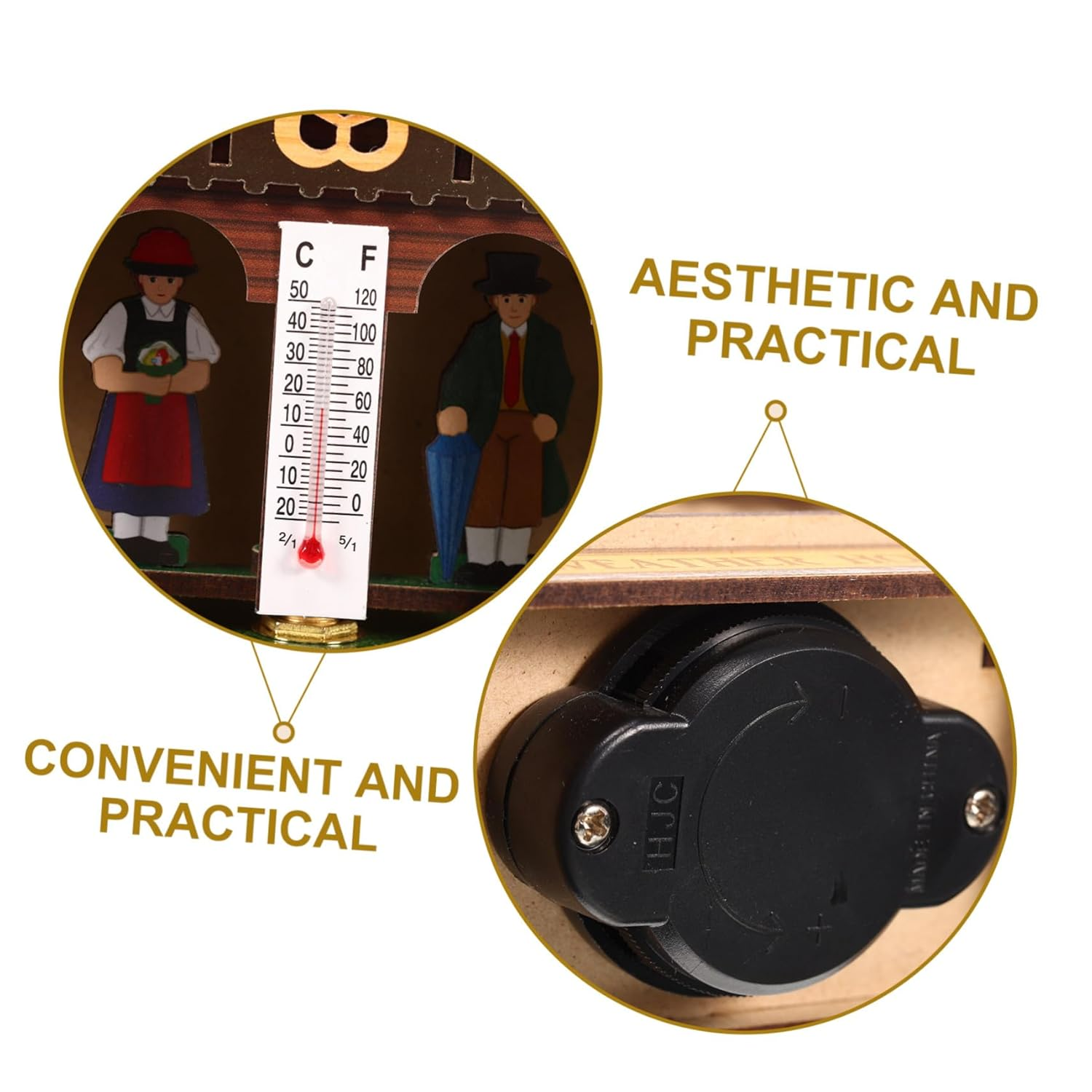 DECHOUS High Precision Wall Mount Thermometer Hygrometer Barometer Weather Station for Indoor Use Accurate Temperature Humidity Monitor with Stylish Design for Home Office Garage image number 2