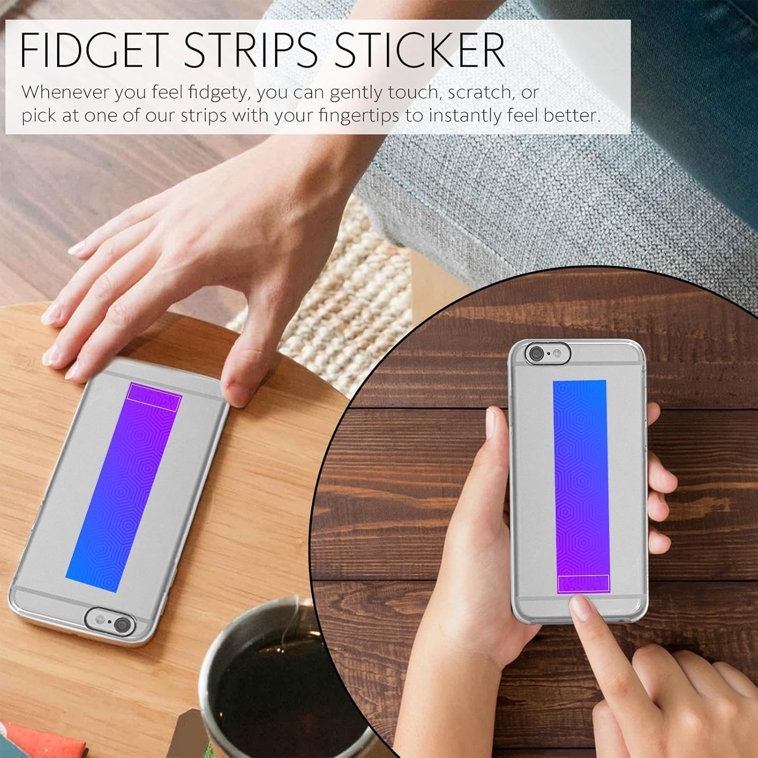 Sensory Stickers, Anti-Stress Resting Stickers, Textured - Calming Stickers, Self-Adhesive Notebook Stickers, Colored Stickers for Phone Case, Bookmarks, Computer, Children image number 4