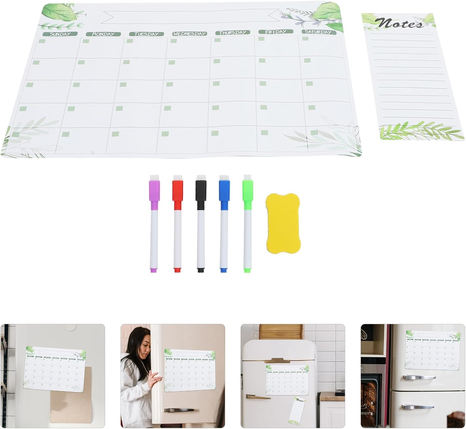 BUTIFULSIC 1Set Magnetic Fridge Whiteboard Memo Reminder Kitchen Planning Board Dry Erase Calendar for Weekly Scheduling Creative Message Board Magnetic Attachment for Home Office image number 4