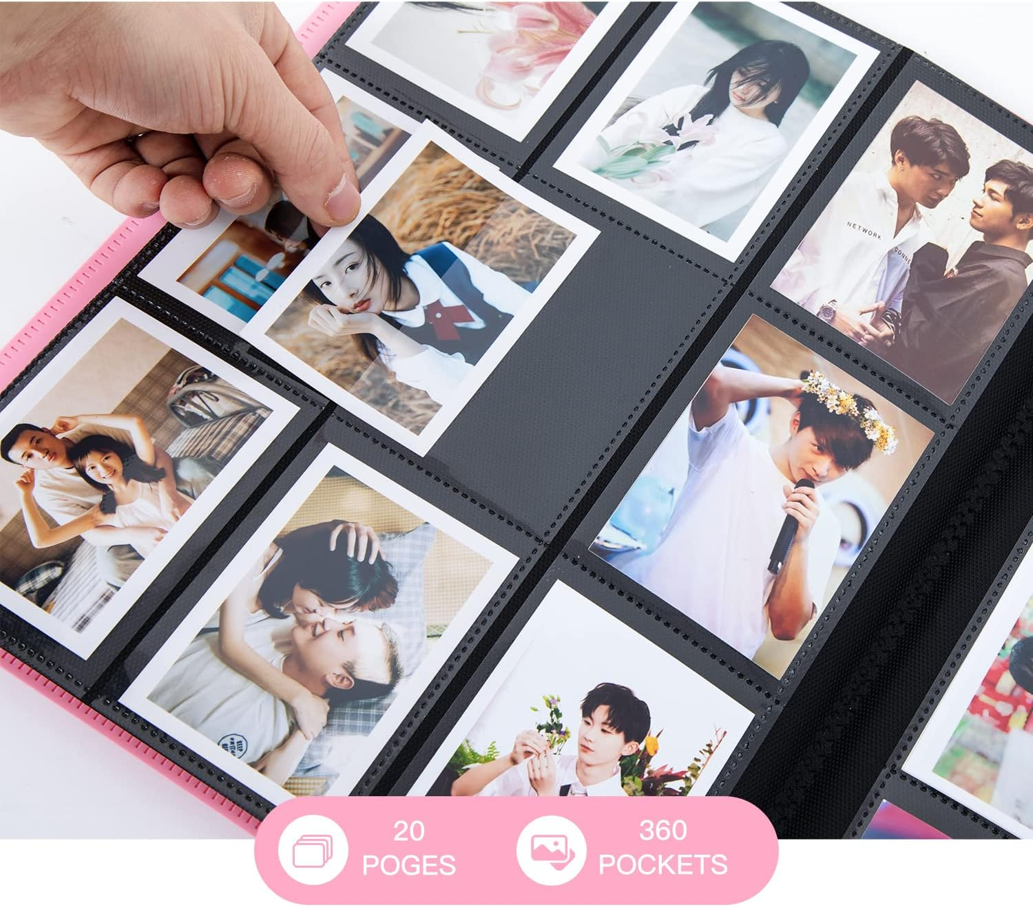 Photo Albums, 360 Pockets Mini Album for Fujifilm Mini 7S 8 8+ 9 25 26 50S 70 90 Instant Camera Name Card,Photo Book for Polaroid PIC-300P/Z2300, White image number 3