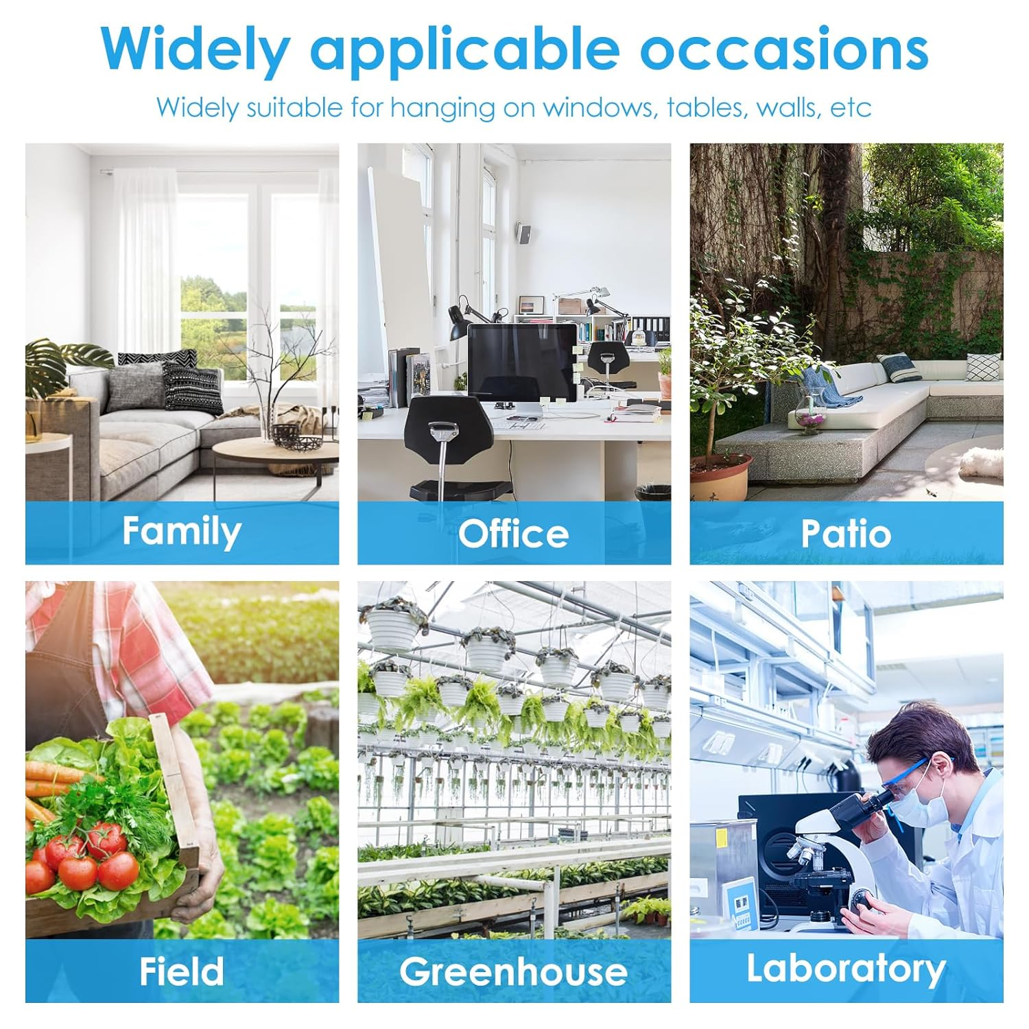 Ihvewuo 5Pcs Outdoor/Indoor Thermometer Hygrometer with Celsius/Fahrenheit Wall Thermometer Humidity Meter Mechanical Vertical Thermometer and Hygrometer for Garden Home Cellar Greenhouse(White) image number 2