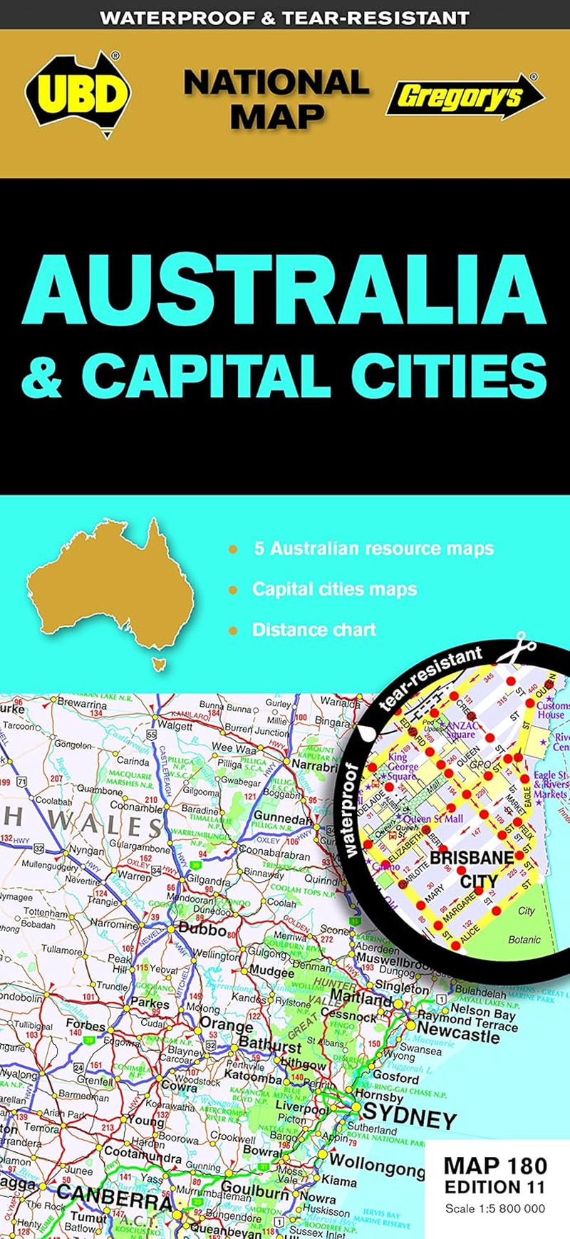 Australia & Cities Map 180 11Th Ed (Waterproof)
