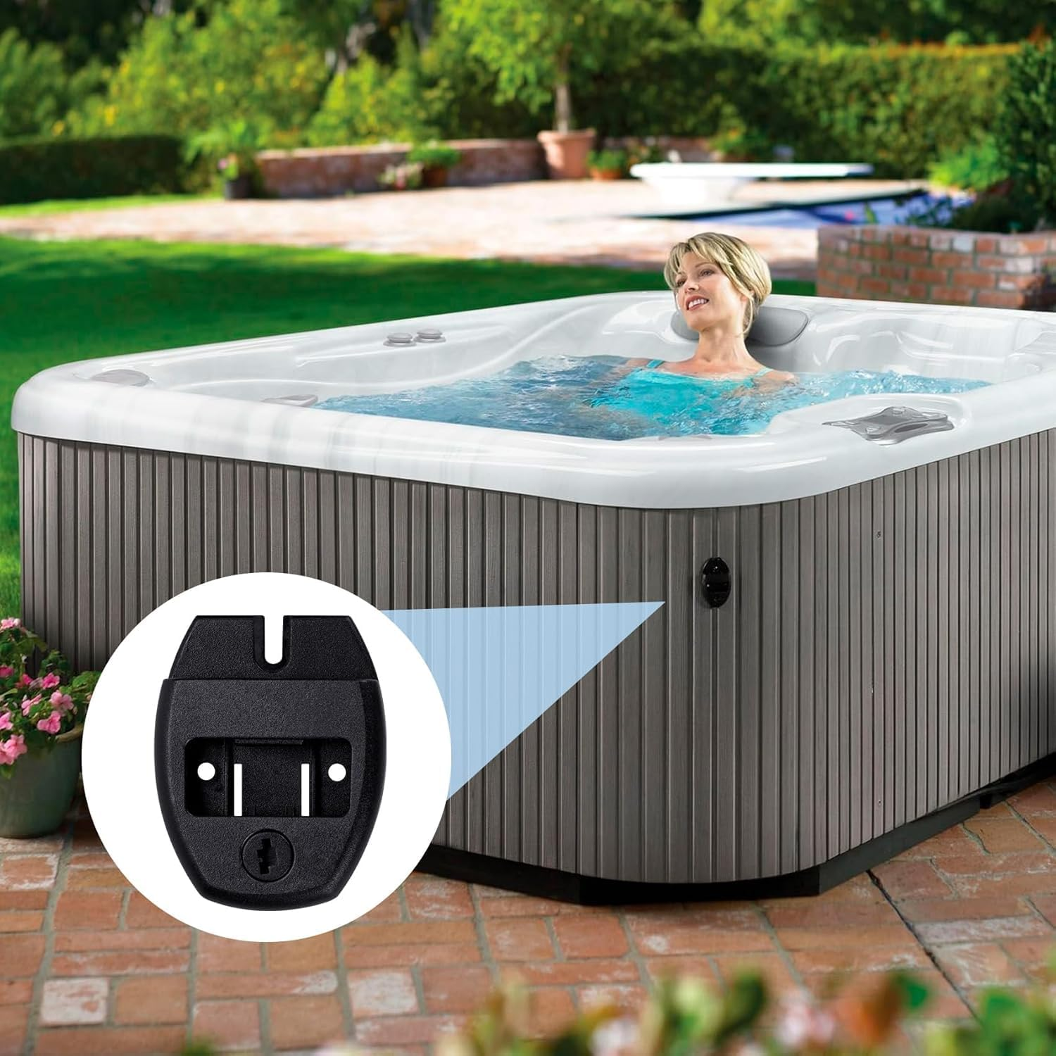 4 Piece Set Hot Tub Cover Latch Repair Kit with Key and Screws, Hot Tub Cover Latch Repair Kit with Key and Screws, Plastic Hot Tub Cover Clips Replacement Latch Repair Kit image number 4