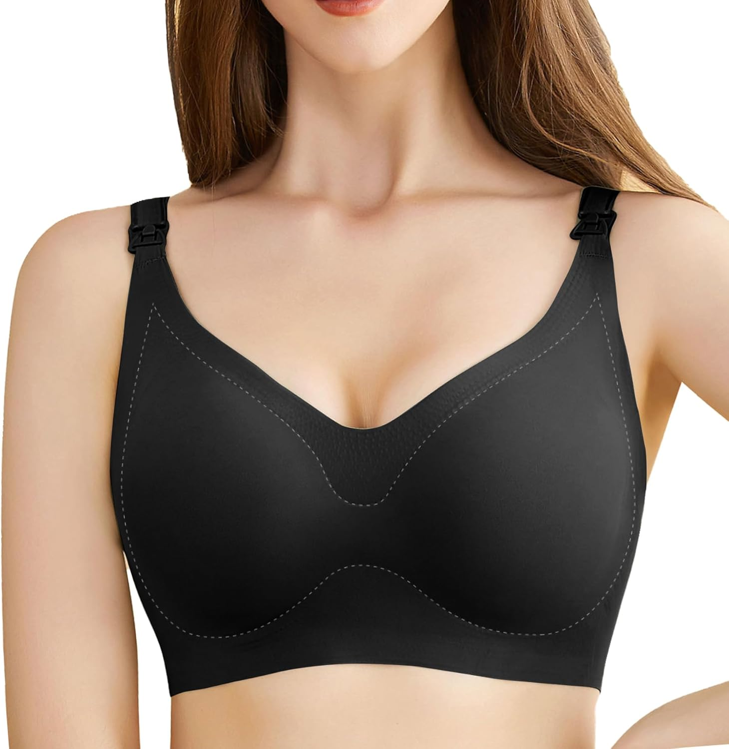 Dress Cici Wirefree Nursing Bras for Moms - Seamless Maternity Bra with Full Coverage & High Stretch