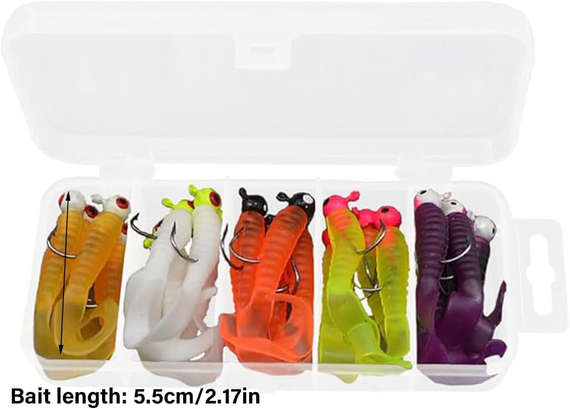 AIMALL 20PCS Wholesale Soft Bait Set - Bionic Luya Bait with Lead Hook, 2.17" Soft Insect Fake Bait for Freshwater and Saltwater Fishing image number 2