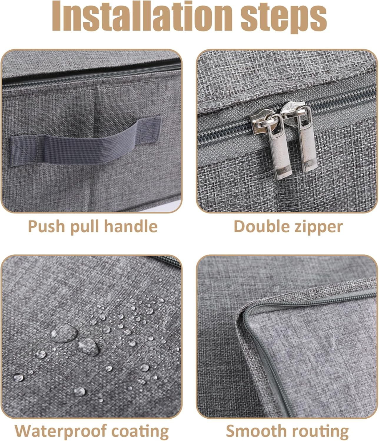 Wedding Dress Storage Box, 30X15X7 Dustproof Moisture Proof Foldable Wedding Keepsake Box with Handle and Zipper for under Bed Closet- image number 5