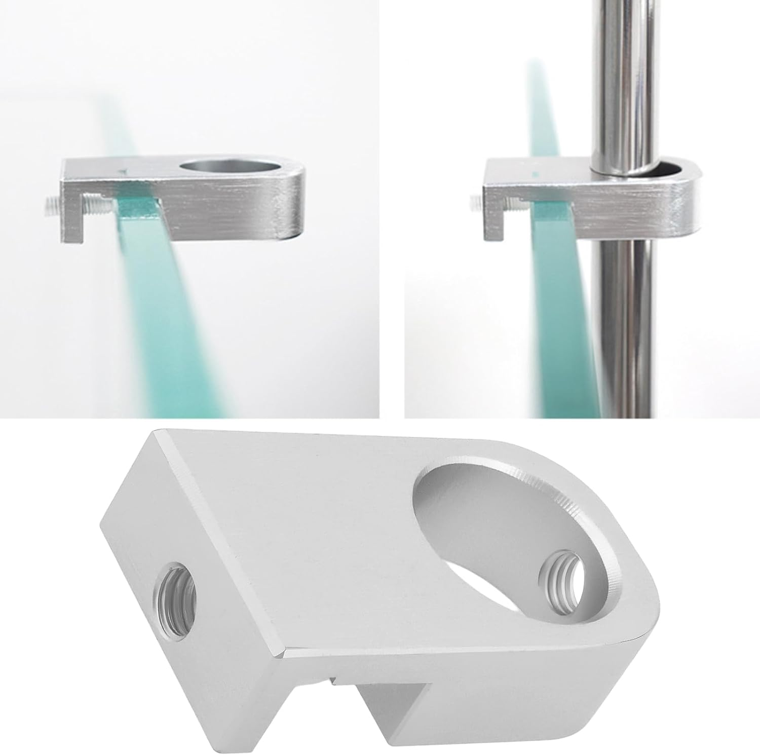 SING F LTD 2Pcs Aluminum Alloy Pipe Holder Clamp Distance 13Mm Aperture 18.5Mm for Aquarium Inlet and Outlet Pipes, M image number 2