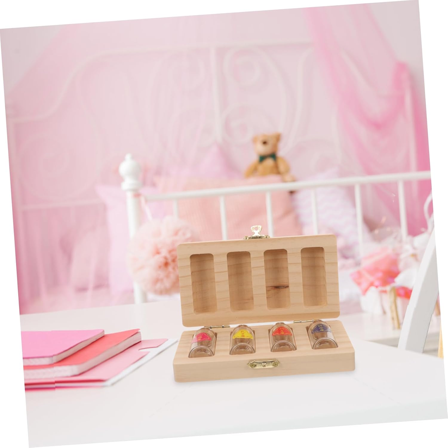 UPKOCH 1 Set Tooth Keepsake Box for DIY Storage Organizer for Teeth Hair Cord Independent Compartments Memory Boys image number 4