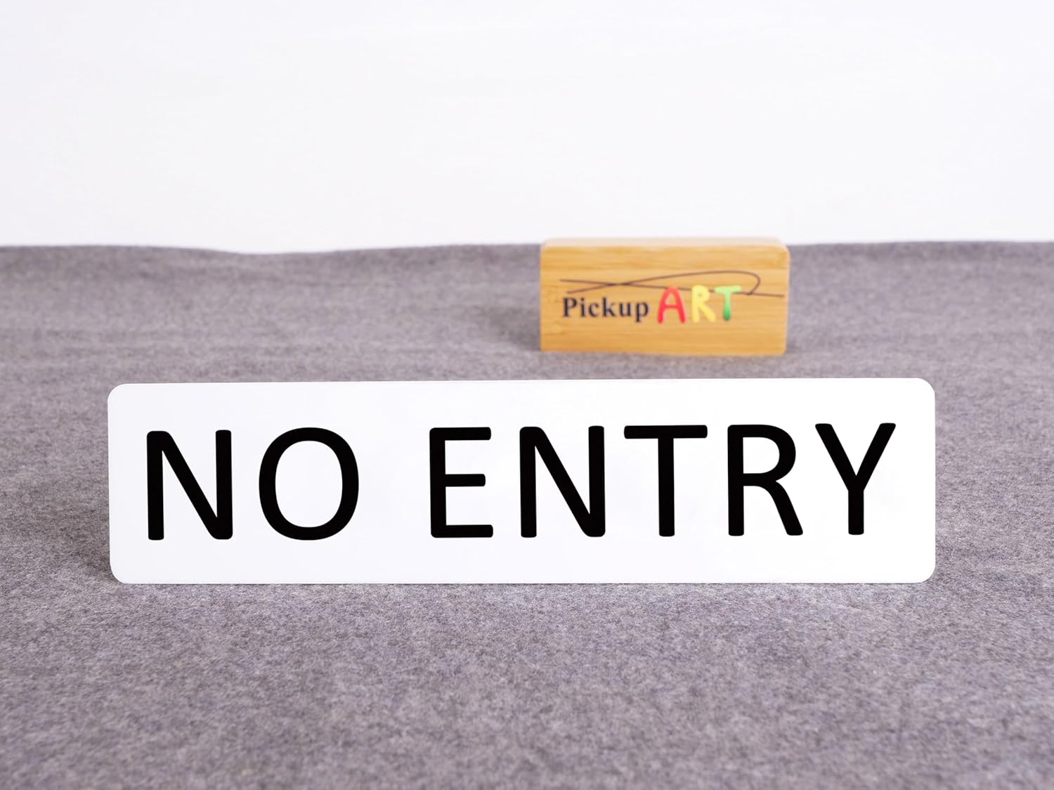 NO ENTRY Sign Self Adhesive Plaque Decal Home Sign (Style 3, 20X80Mm) image number 1