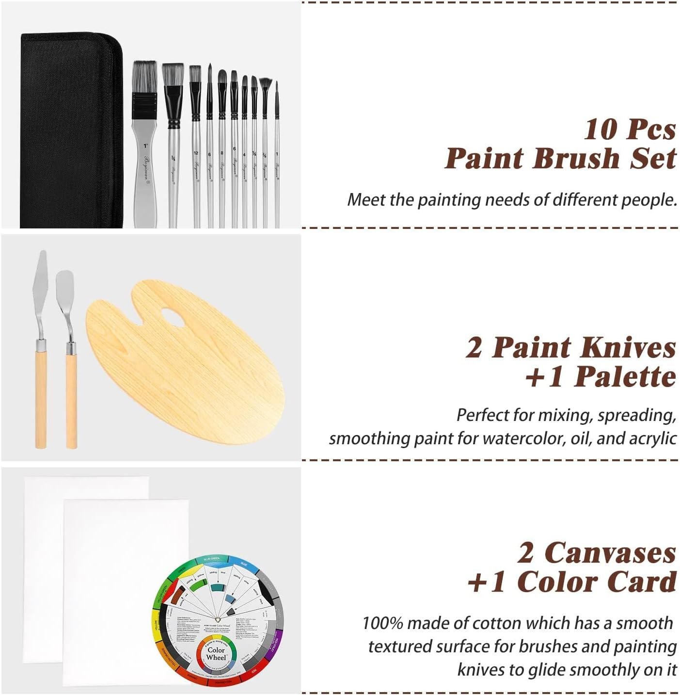 MIAOKE Table Easel, Wooden Easel, Adjustable Case Easel with 55 Pieces, Luxury Painting Case, Includes 24 Acrylic Paints Set, 12 Colouring Pencils, 10 Brush Set and Other Painting Tools image number 4