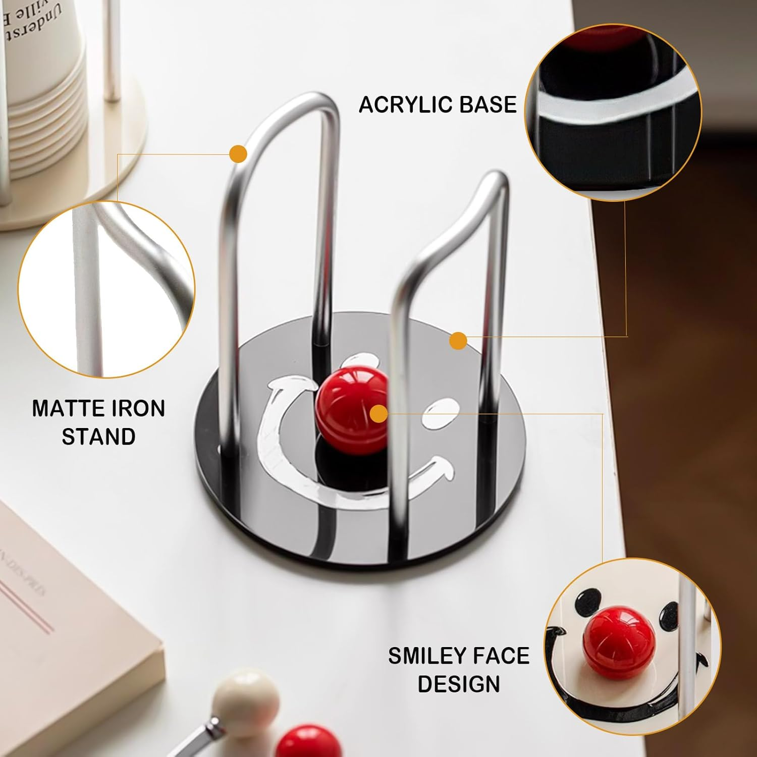 Bathroom Cup Dispenser, Mouthwash Cup Holder for Bathroom Vanity, Small Disposable Paper Cup Holder for Guest Toiletries, Compact and Practical Design (White) - White image number 4