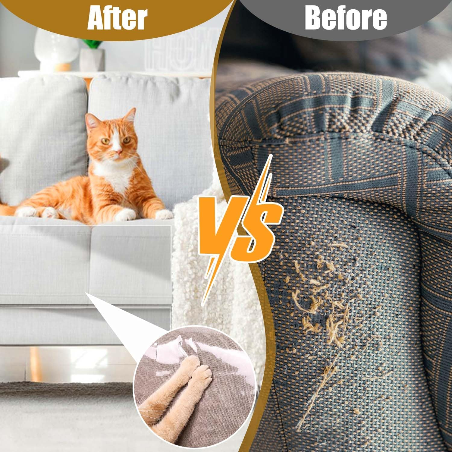 Self-Adhesive Cat Scratch Film, 30 X 300 Cm, Scratch Protection, Sofa Protection, Cat Scratching Film, Cats for Furniture, Anti-Scratch Film for Cats, PVC Cats, Scratch Protection, Sofa