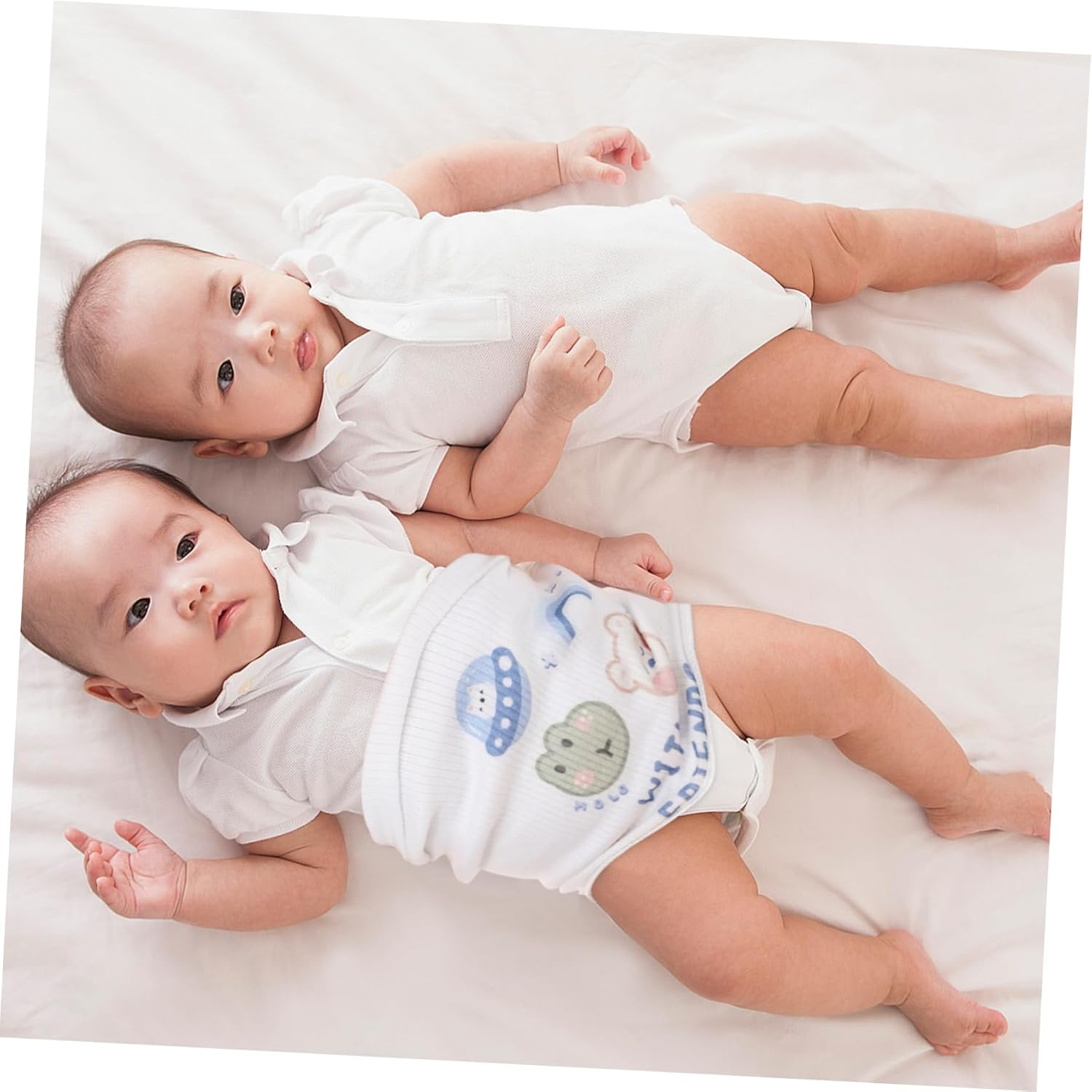 2Pcs Cotton Belly Bands Newborn Abdomen Protectors Soft Double Seamless Navel Belts for Boy Girl Comfortable Warmth for Colic Relief and Digestive Support image number 4