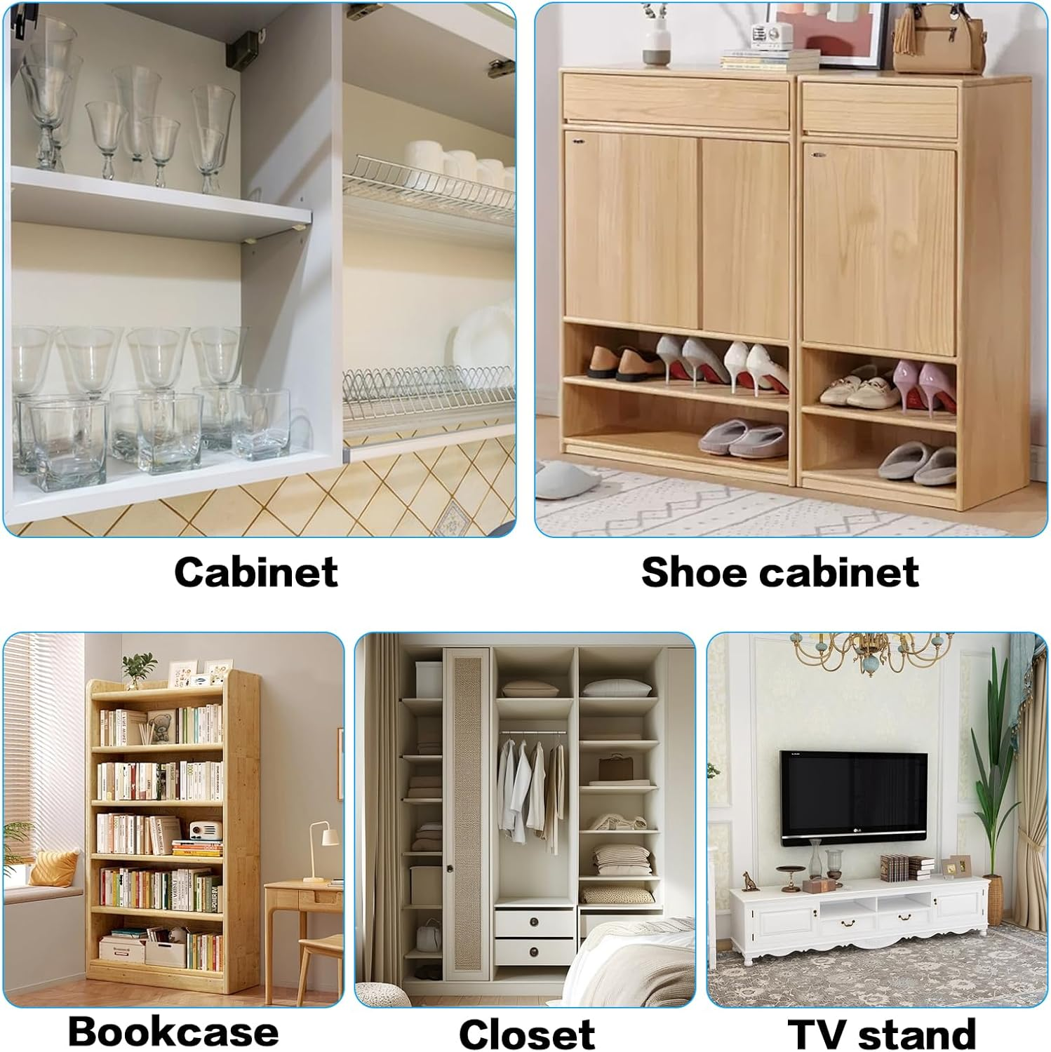 Pack of 100 for IKEA Shelf Support 5 Mm, Shelf Brackets, Shelf Brackets, Glass Shelf Support for IKEA Pax Floor Brackets, for KOMPLEMENT Floor Holder, for IKEA Replacement Part 101558 (White) image number 3