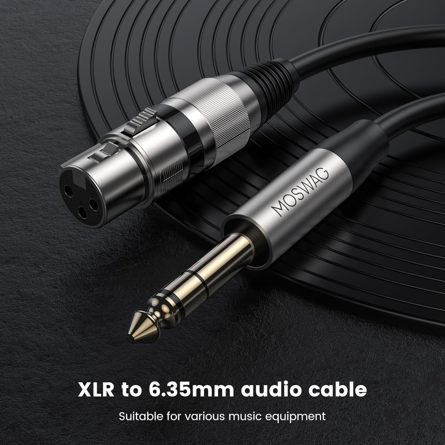 MOSWAG XLR Female to 1/4 Inch (6.35Mm) TRS Cable, TRS 6.35Mm (1/4 Inch) to XLR Female Cable for Dynamic Microphone, Speaker, Microphone Amplifier, Mixer, Audio Sound Consoles image number 5