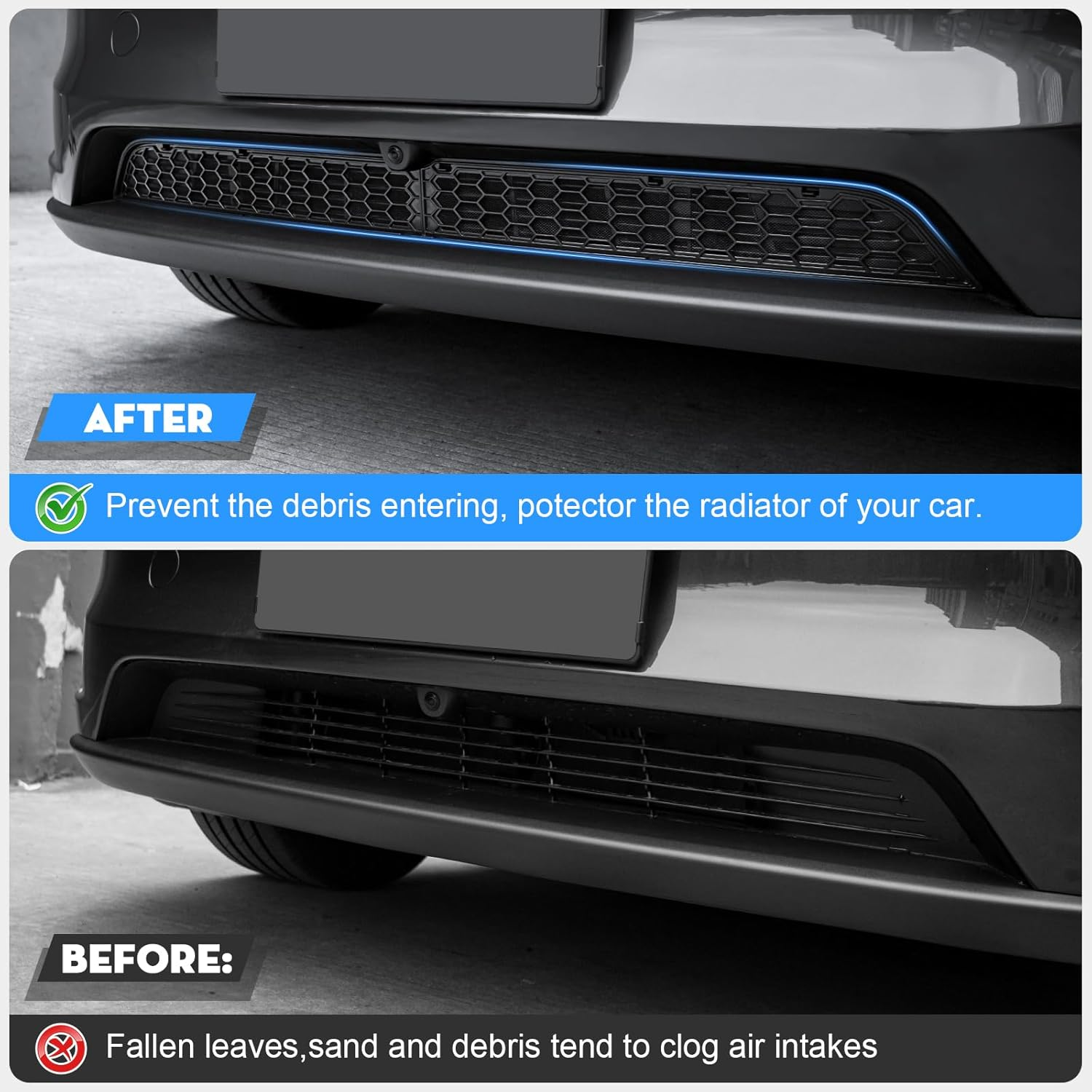 Grille Mesh Inserts for 2025-2026 Tesla New Model Y Front Air Inlet Vent Grille Cover Replacement for New Model Y Juniper (Launch Series) Accessories (Detachable Version) No 3M Sticker Needed image number 5