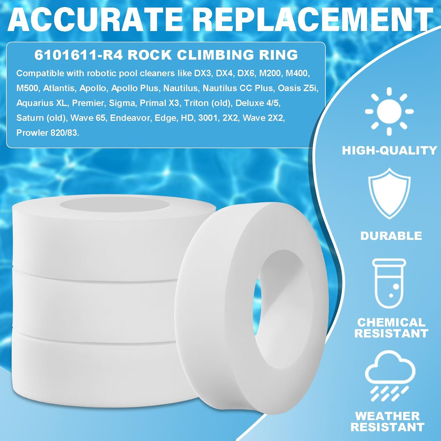 9985006-R2 Track and Climbing Rings 6101611-R4 Replacement Parts Compatible with Maytronics Dolphin Nautilus Cc plus Robotic Pool Robot (6 Pack)