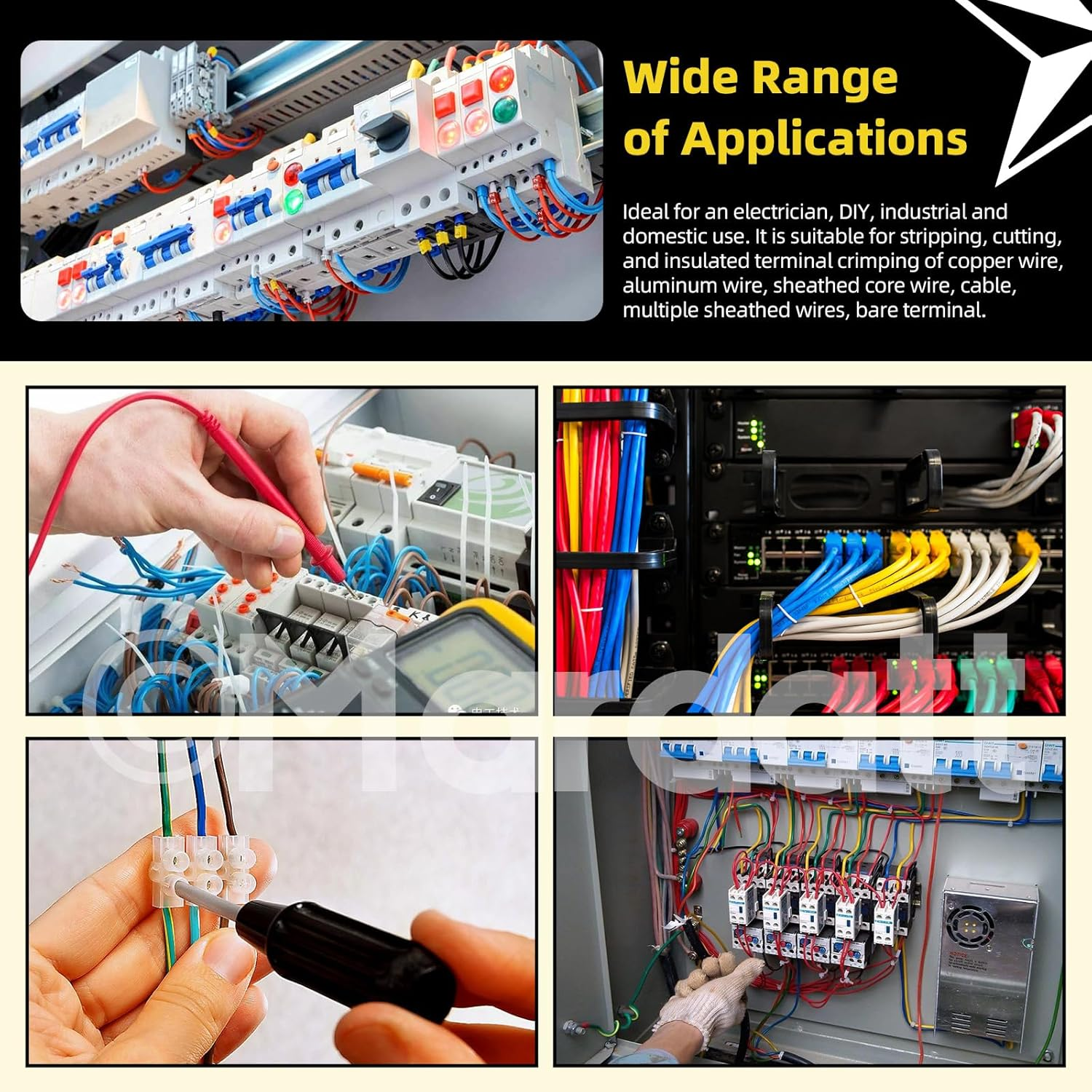 103Pcs Wire Stripper Crimping Tool Kit Includes Auto Wire Stripper, Micro Wire Cutter, 6 in 1 Wire Stripper Tool, Insulated Electrical Wire Connectors Kit for Automotive Repair image number 6