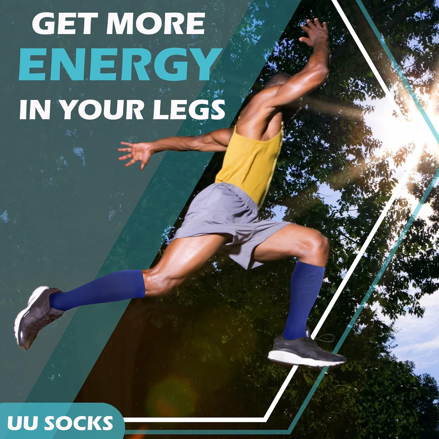 UUSOCKS Medical Compression Socks for Women and Men 3 Pairs 20-30 Mmhg Knee High Compression Stockings Circulation Best for Running Athletic Nurses image number 1