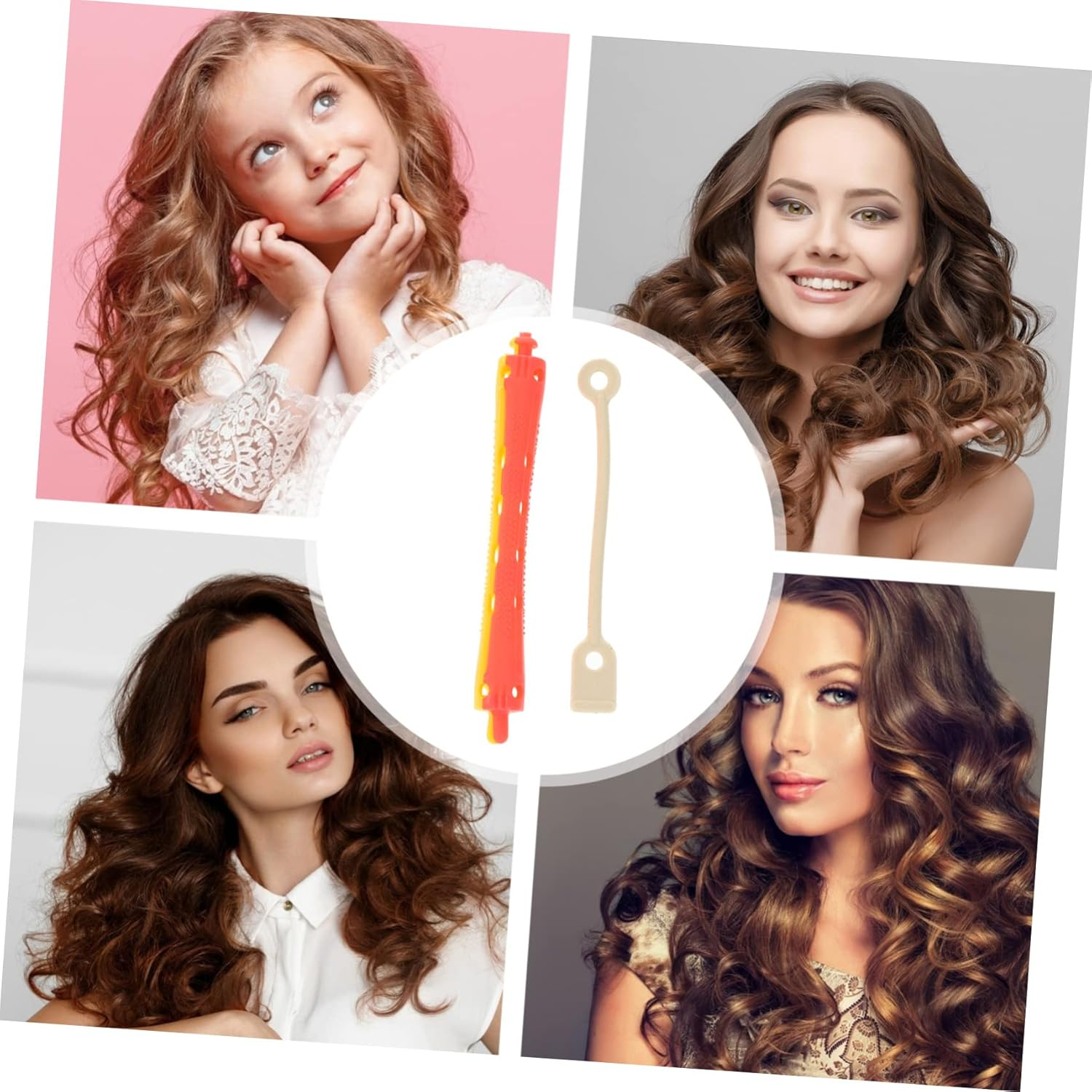 Ipetboom Pack of 24 Hollow Rollers with Elastic Band, Natural Curler, Barber, Perm Bars, Perm Rods, for Hair, Curling Irons, Cold Perms, Cold Burning, Plastic Hair Stick for Men image number 6