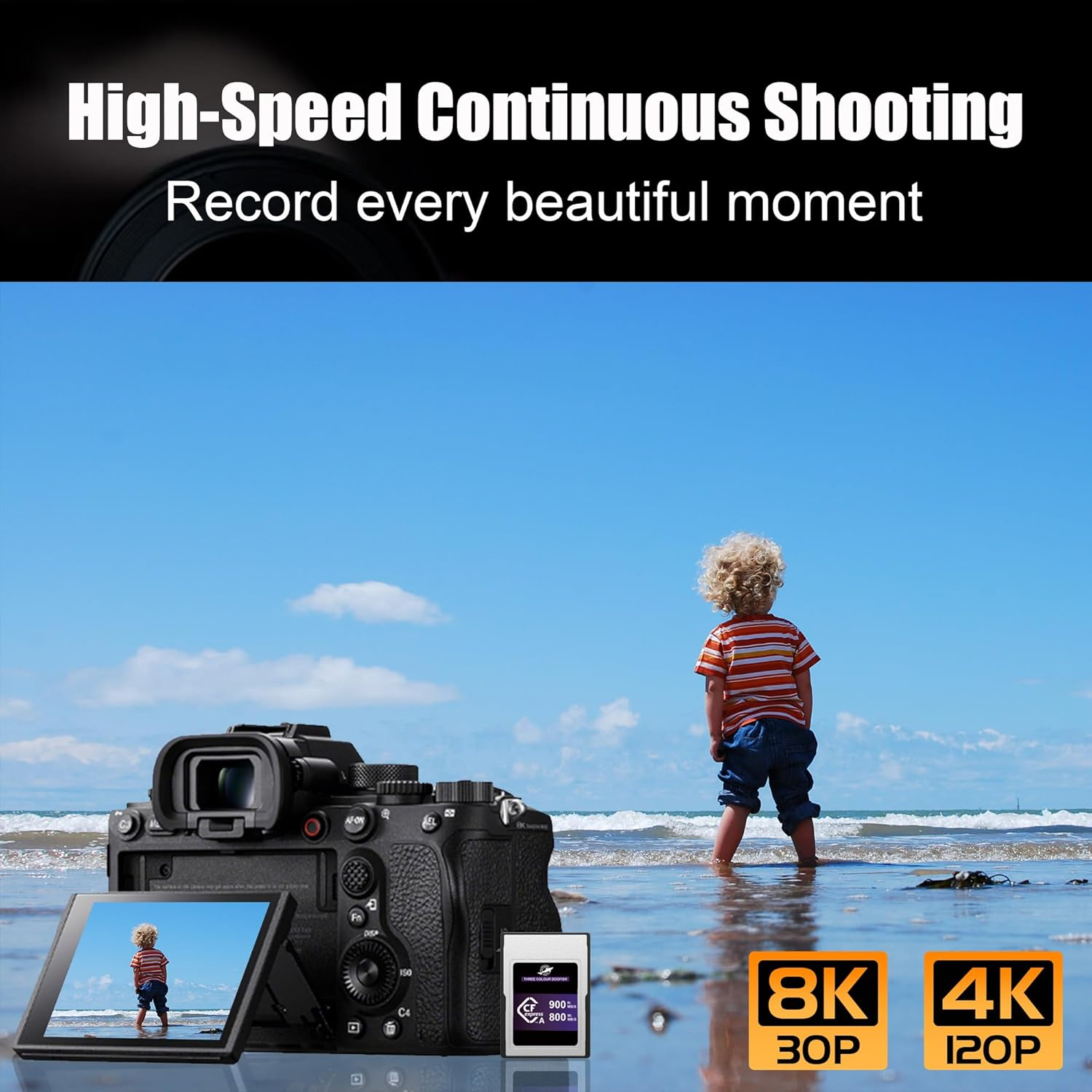 Dogfish 256GB Cfexpress Type a Card, Read up to 900Mb/S, CF Express Memory Card Type a for Sony Alpha/Fx Cameras 4K 8K Recording and High Speed Continuous Shooting image number 3