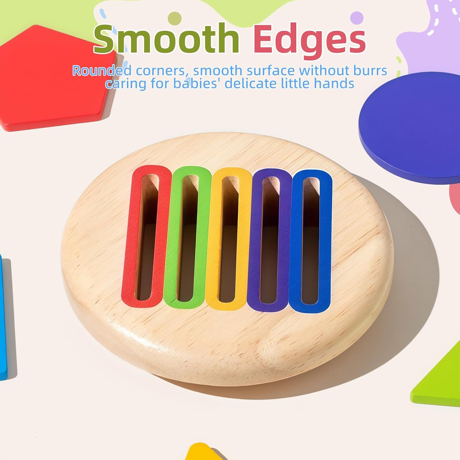 Montessori Toys Toddlers 1-3 Year Old Wooden Learning Color Sorting Toys, Kids Wooden Fine Motor Skills Toy Set, Fine Motor Developmental Sensory Training and Educational Game for Boys and Girls image number 2