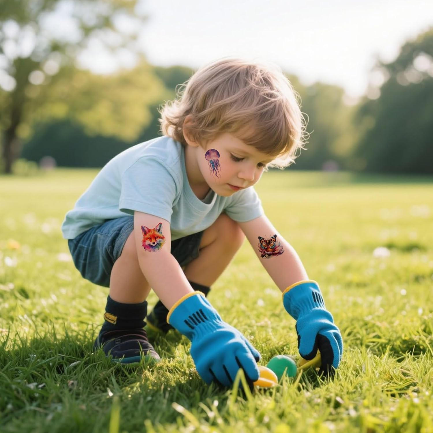 Lasuroa 120Pcs Animal Temporary Tattoos for Kids, Waterproof Watercolor Fake Tattoo Stickers Suitable for Body Arm & Shoulder Ideal Girls Boys Birthday Party Supplies