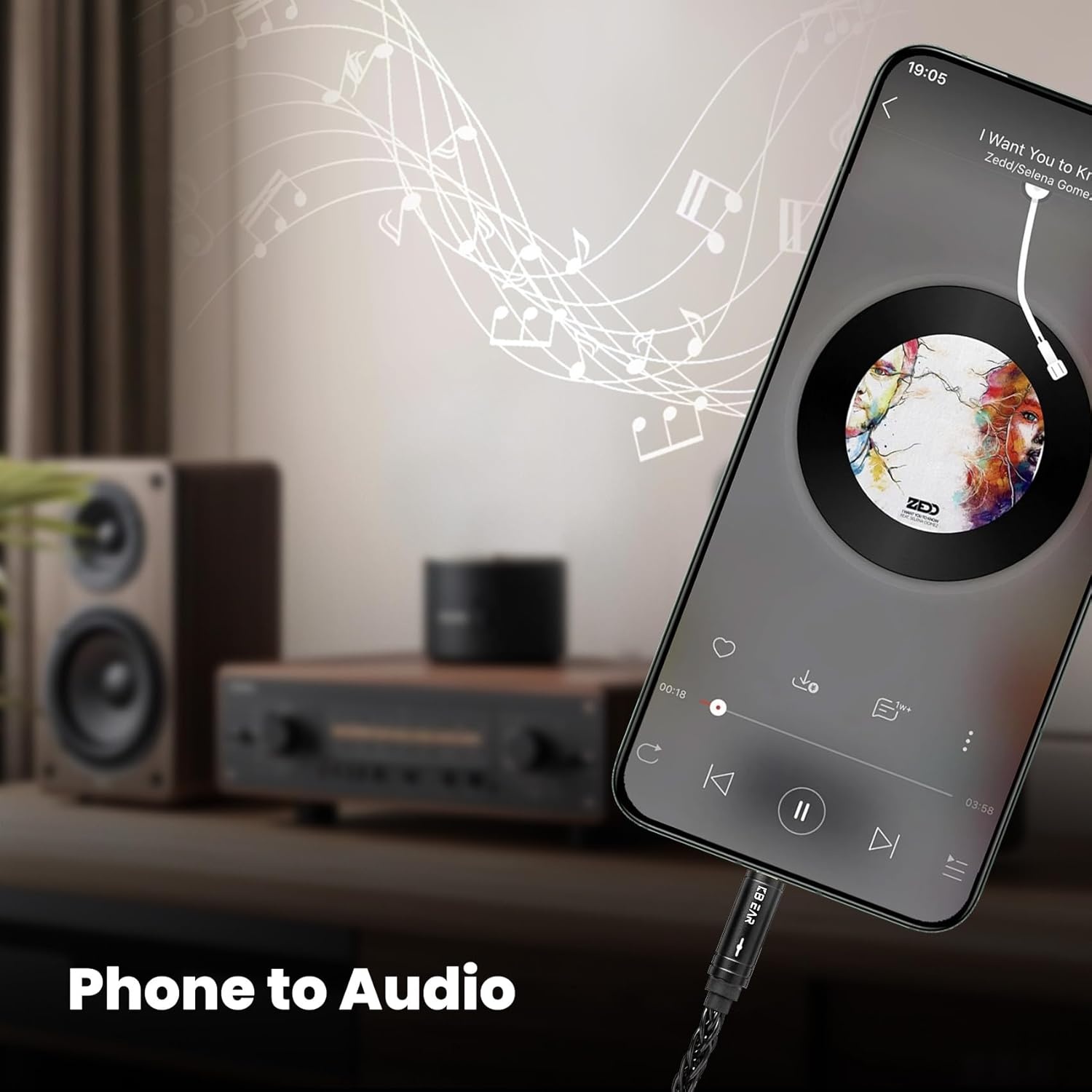 3.5Mm Audio Cable (4Ft / 1.2M) AUX Cable for Headphones,Kbear AUX08 Audio Auxiliary Cord Braided Hi-Fi Sound for Car,Headphone Jack,Speaker,Home Stereos,Smartphone,Echo Dot,Beats- Grey (White) image number 1