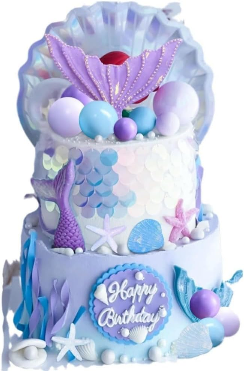 Cake Decoration Birthday Underwater Ocean Cake Ball Cake Birthday Party Accessories Cake Decoration For（Purple） image number 3