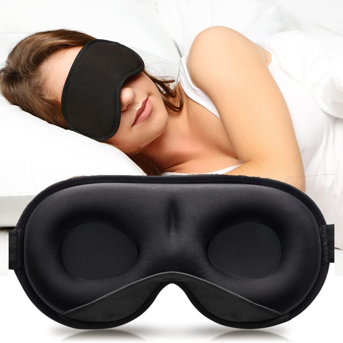 Sleep Eye Mask for Men Women,3D Contoured Cup Sleeping Mask & Blindfold,Concave Molded Night Sleep Mask,Block Out Light,Eye Mask with Adjustable Strap,Breathable & Soft for Sleeping,Yoga,Traveling image number 6