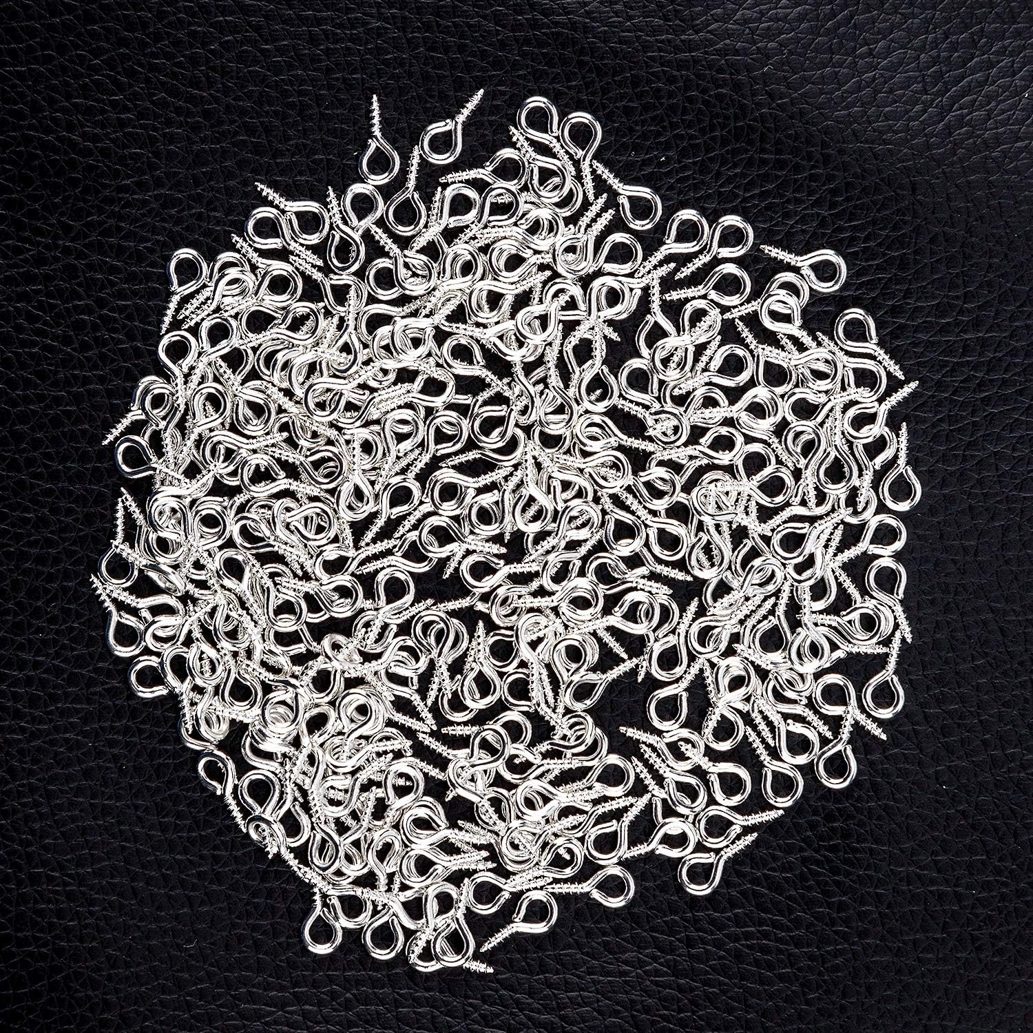 AIEX 300 Pcs Screw Eye Pins Hooks Eyelets Screw Threaded for Jewelry Making Findings DIY Crafts, Silver image number 4