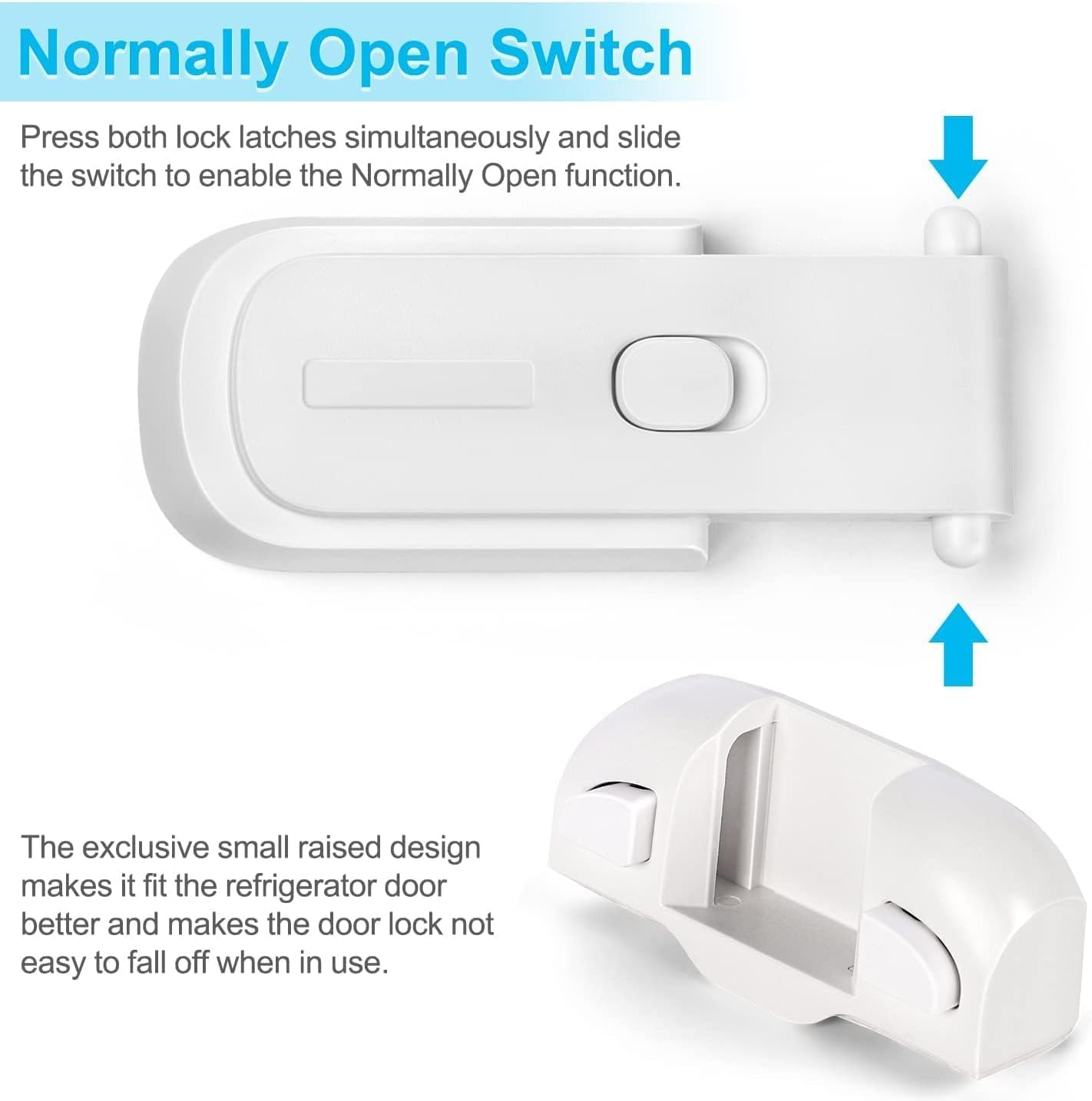 Refrigerator Lock, White Refrigerator Lock for Kids, Child Proof Refrigerator Freezer Door Lock, Child Proof Cabinet Locks, Fridge Lock for Toddlers and Kids, No Tools Need or Drill image number 6