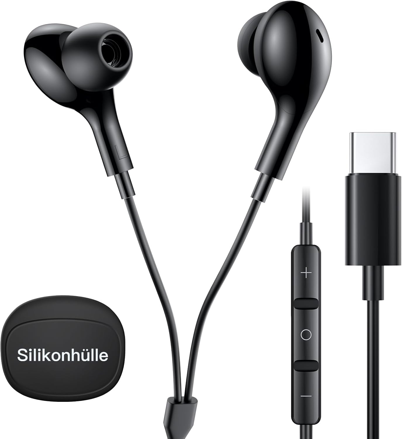 USB C Iphone 16/15 Headphones, for Iphone Earphones Wired Magnetic In-Ear Type C Earbuds with Mic Volume Control Bass Stereo Noise Canceling for Iphone 16 Pro Max/16 Pro/16 Plus/Samsung S25/S24 image number 6