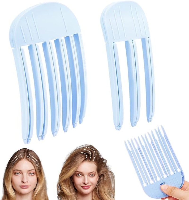 Hair Root Lifting Comb, 2Pcs Wind Shaping Styling Combs for Fluffy Bangs, Volumizing Hair Root Lifting Combs, Blue, Plastic, Unisex, Men, Women, Stylish, Versatile