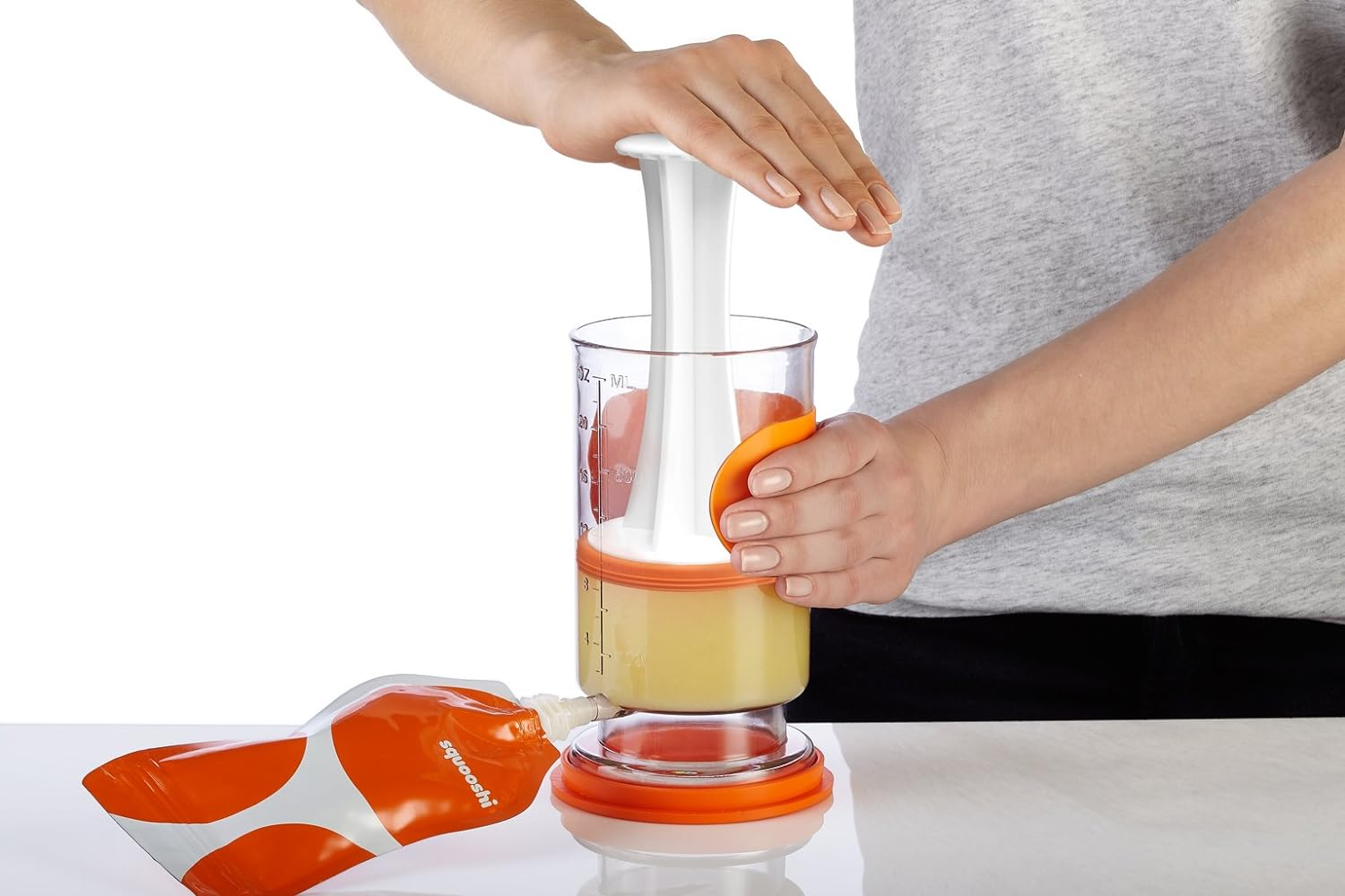 SQUOOSHI Universal Pouch Filling Station + 6 Large Reusable Food Pouch | Adorable Animal Series&hellip; image number 4