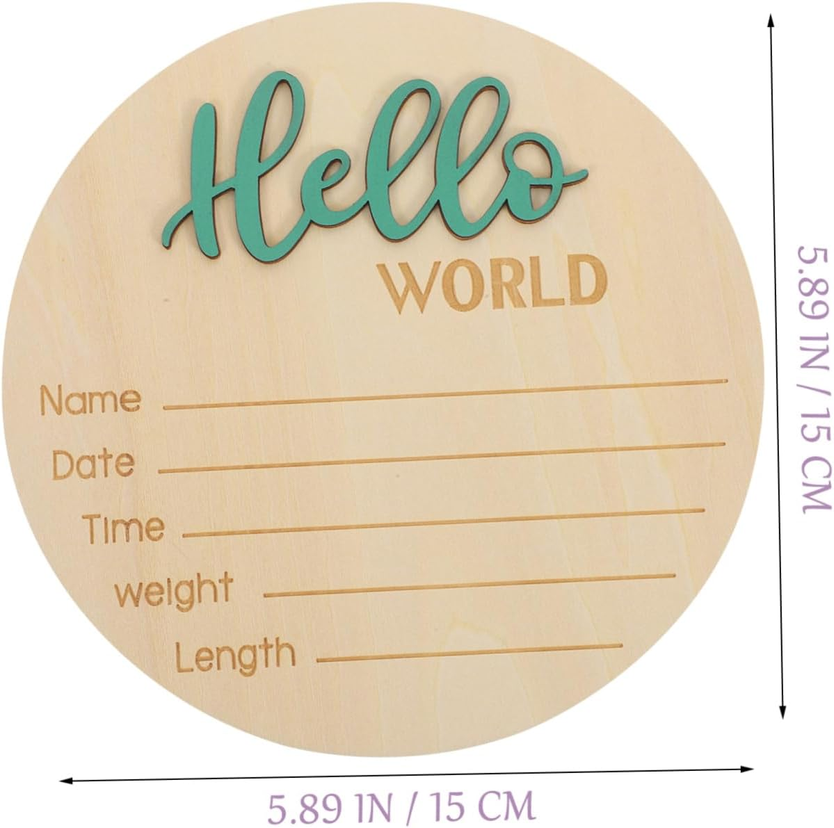 BESPORTBLE Announcement Wooden Sign Newborn Photography Prop Essential for Newborn round Birth Announcement image number 5