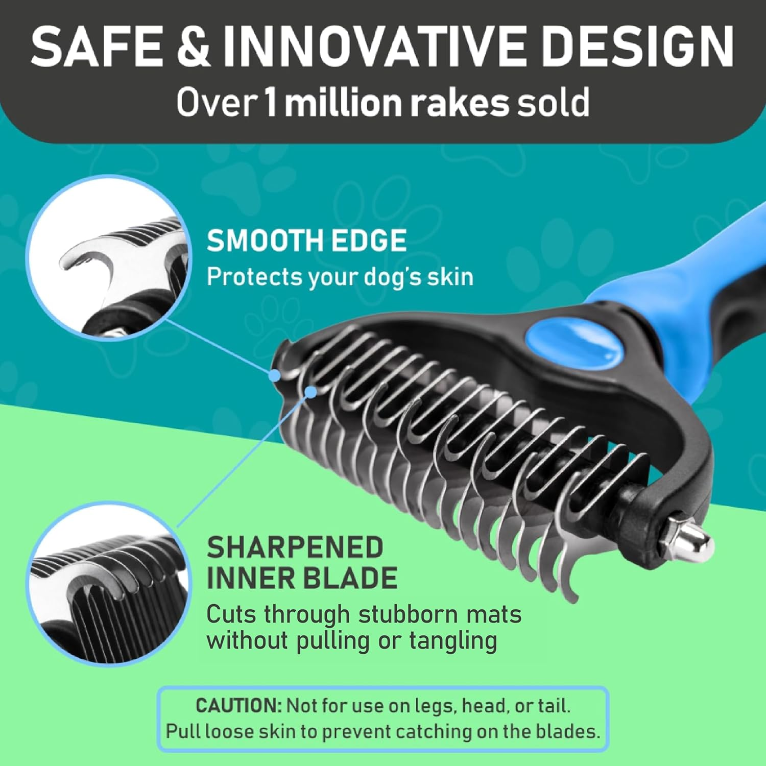 Original Pet Grooming Rake - Double-Sided Deshedding Dematting Tool, Undercoat Rake for Dogs & Cats, Extra-Wide Dog Grooming Brush & Deshedder Comb for Long Hair, Reduces Shedding 95% image number 6