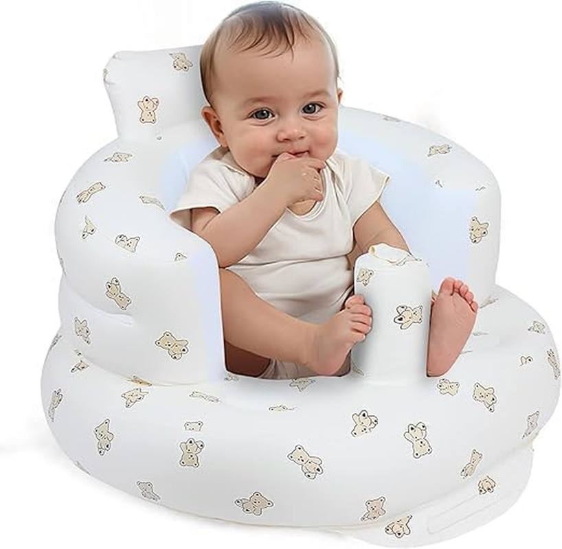 Inflatable Baby Chairs, Inflatable Baby Seats for Infants 3 Months and Older, Baby Floor Seats for Sit Up, Portable Baby Floor Seats, Baby Seats for Family and Travel, Thickened Version, Little Bear image number 3