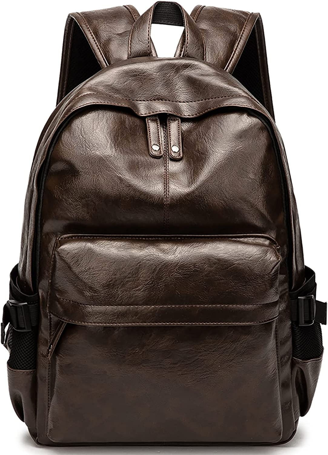 Leather Laptop Backpack for Men Wowen, School College Bookbag Casual Travel Daypack