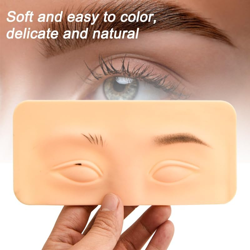 10Pcs Eyebrow Practice Skins, 3D Permanent Makeup Silicone Fake Skin, Microblading Supplies No Ink Tattoo Practice Skin Kit for Tattoo Beginners and Experienced Artists image number 3