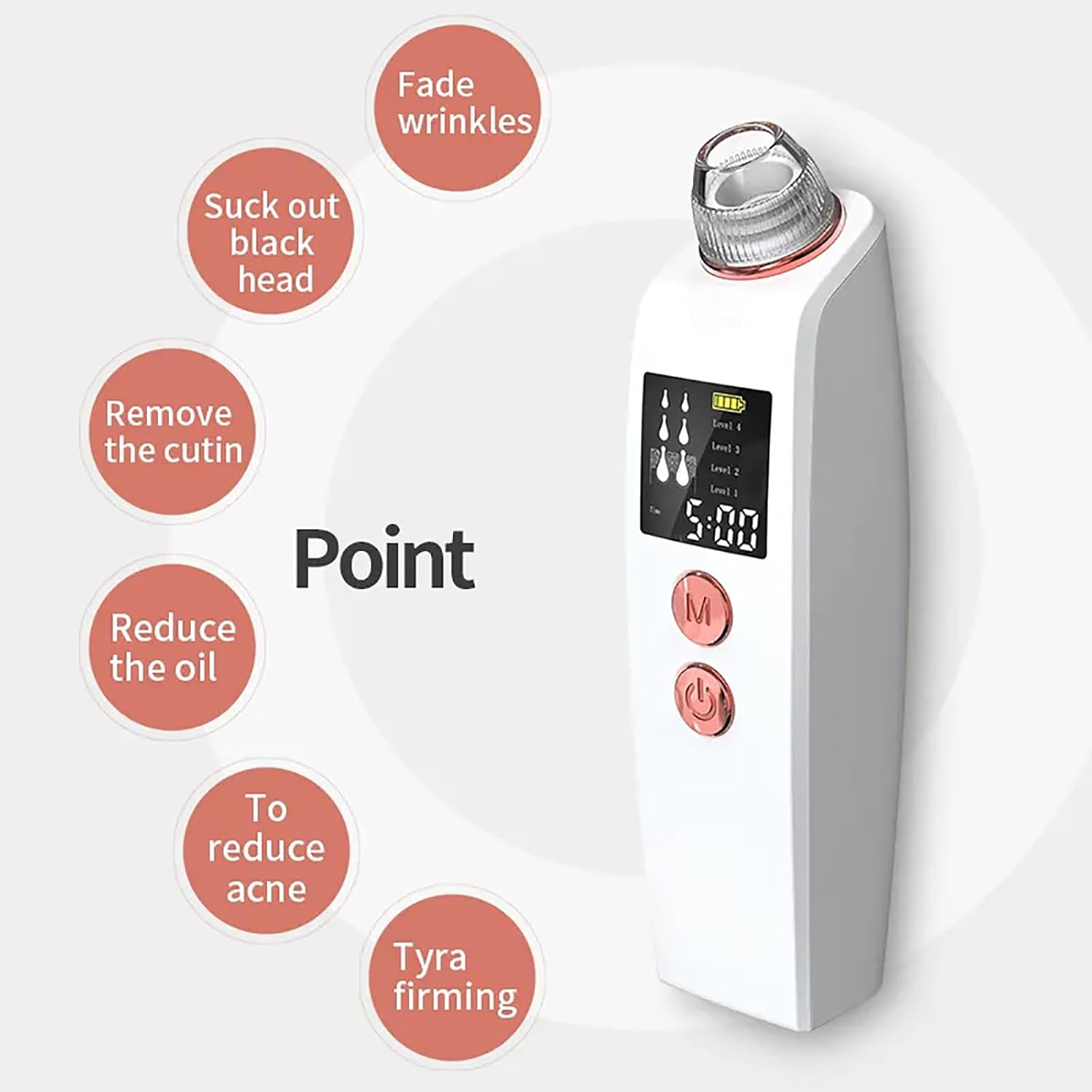 Blackhead Extractor Tool, Blackhead Instrument with 30W HD Camera, Blackhead Remover Pore Vacuum, Connect with Smartphone/4 Suction Power/4 Probes/Real-Time Skin Screen, for Salon Personal Home