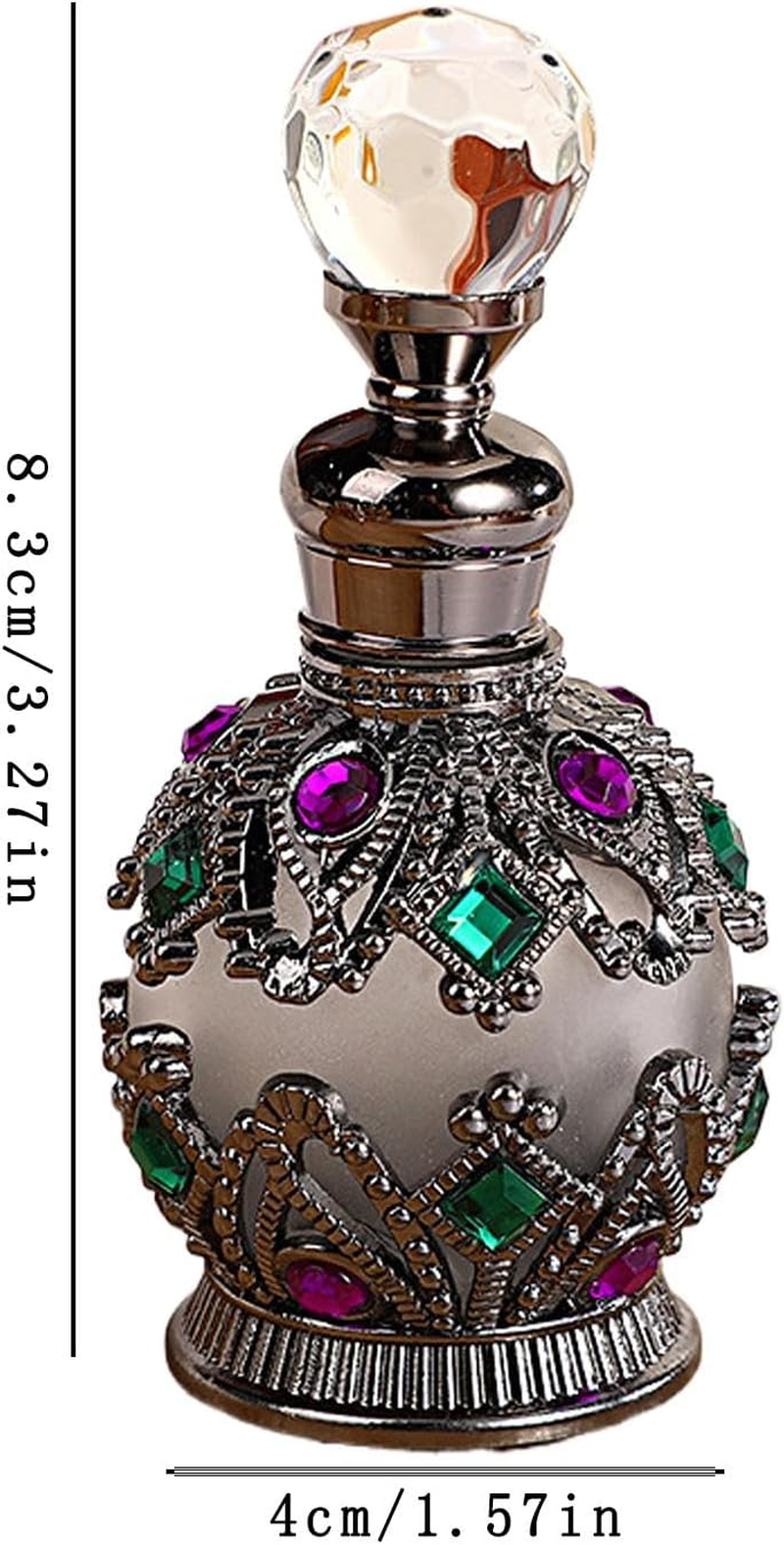 Qkbuza Refillable Bottle Empty Bottles Jewelry Inlaid Portable Cosmetic Fine Mist Bottle Atomizing Bottles Luxury Decorative Storage Container for Women - K.Grn image number 5
