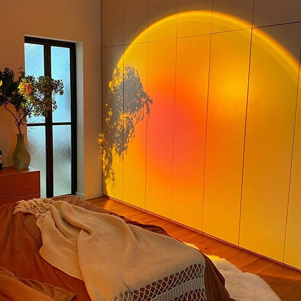 LED Sun Sunset Rainbow Projector Atmosphere USB Night Light Lamp for Room Decor (Sunset Red) image number 6