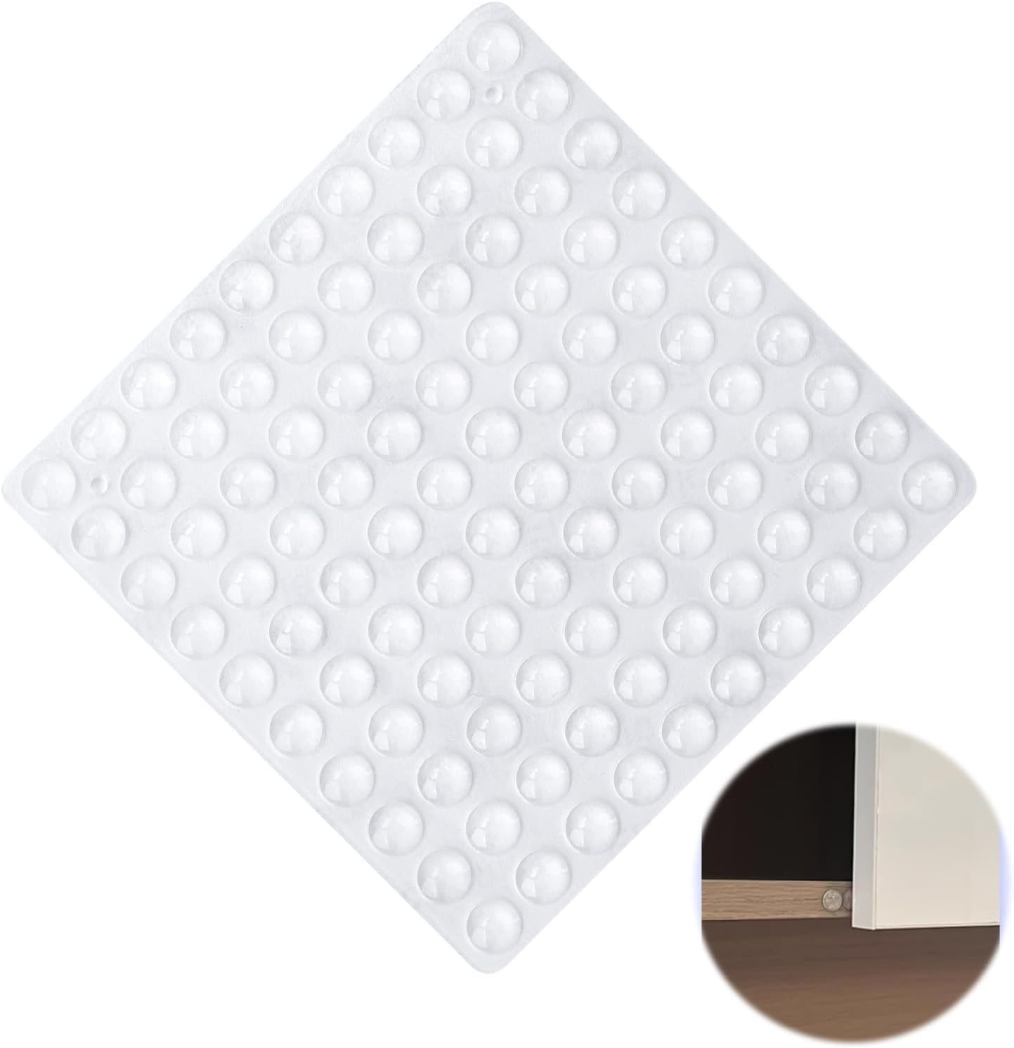 100 Pcs Silicone round Clear Cabinet Door Bumpers, Silencer Cilicon for Door Cabinet Drawer Electronics Furniture, Adhesive Noise Damper Wall Protector Shock Absorbent Gel (6 X 2 Mm)