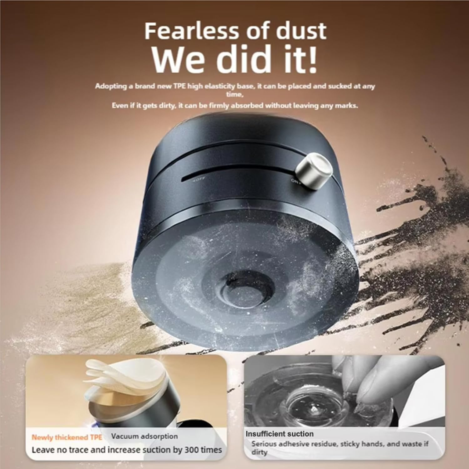 Multifunctional Vacuum Suction Phone Holder- Folding, Extendable, Double- Sided Magnetic for Car/Gym/Smooth Surface Kitchen Stand Cellphone Smartphone Mount (Black) - White image number 3