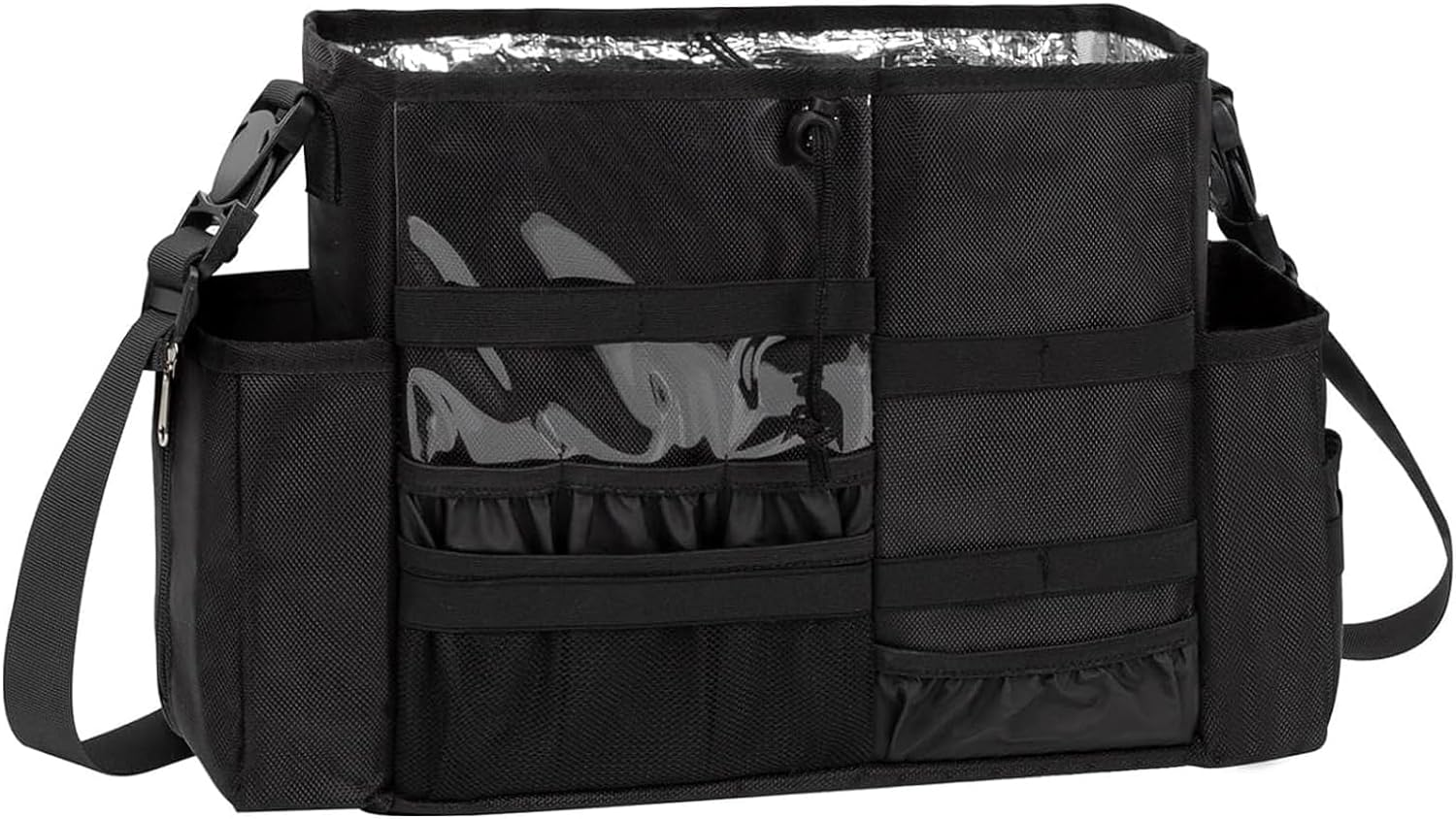 Hairdresser Bag, Professional Makeup Bag for Hairstylist, Large Capacity Hairdressing Bag with Shoulder Strap and Waist Belt, Travel Hairdressing Tools Storage Organizer with Heat Insulation Material