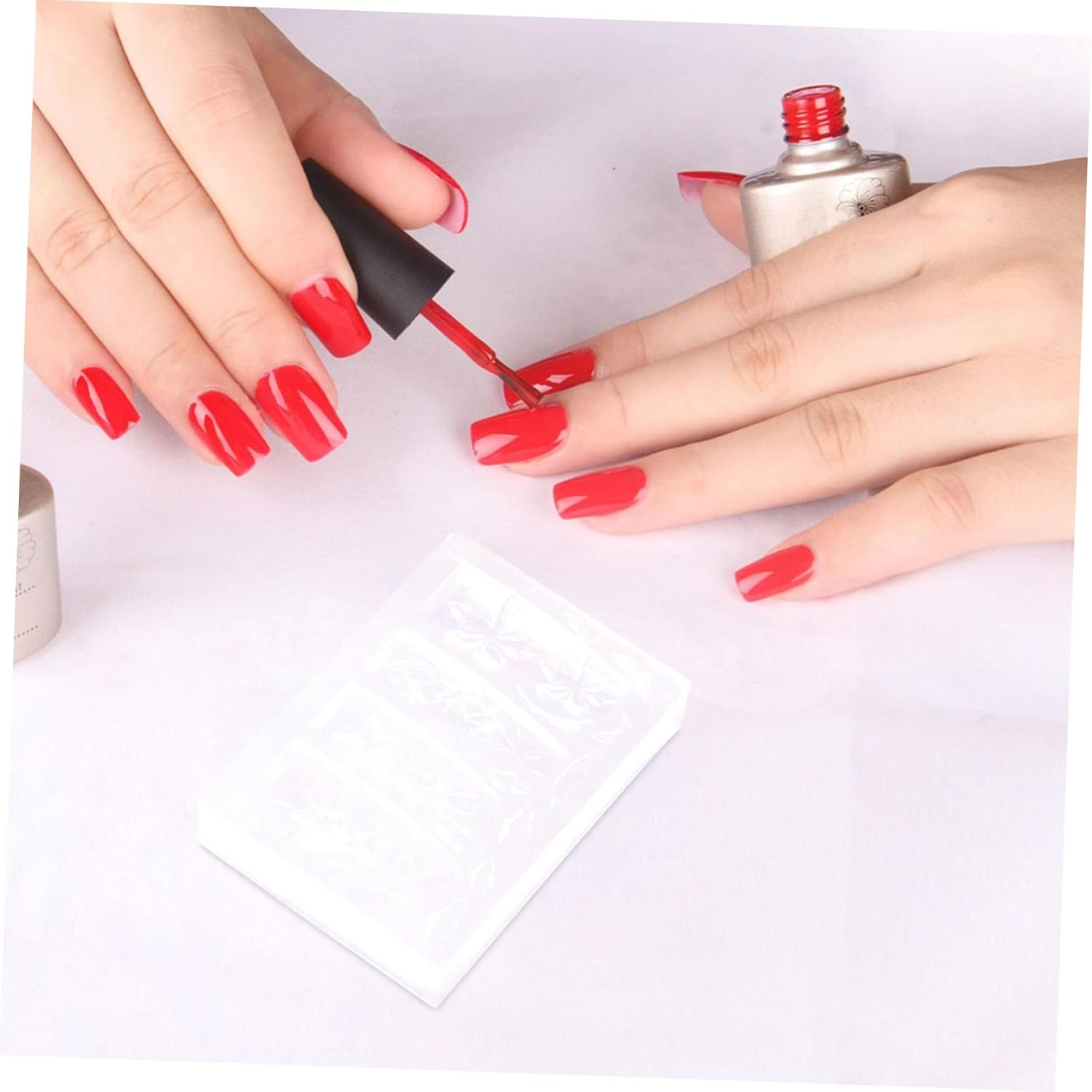 SAFIGLE Lily Flower Silicone Nail Mold for Manicure Art Chinese Style Floral Embossed Nail Sculpting Tool for Salon and Home Use image number 4